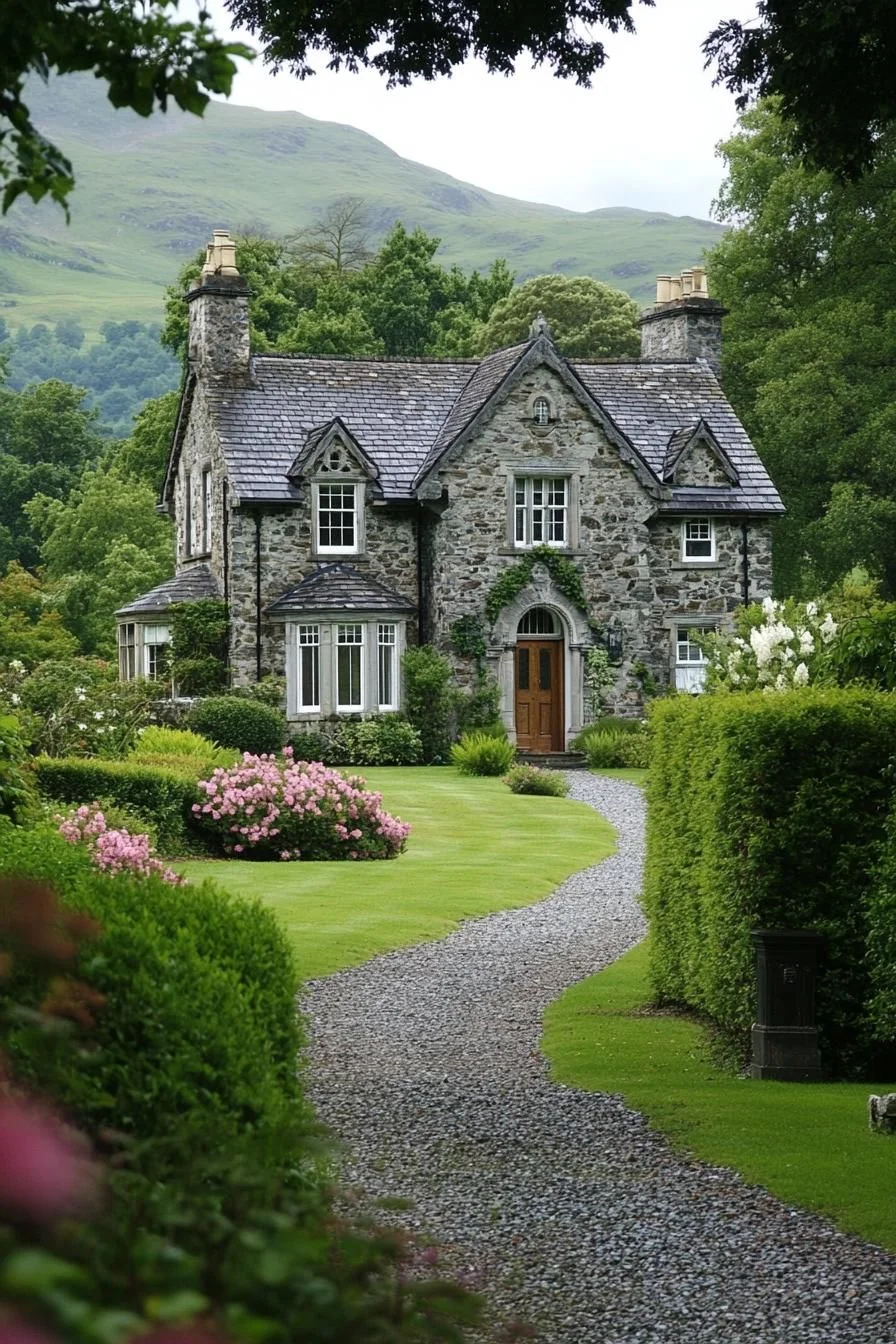 A Stone Manor Surrounded by Greenery