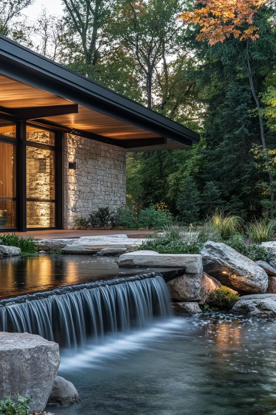 Woodland Retreat Near a Waterfall