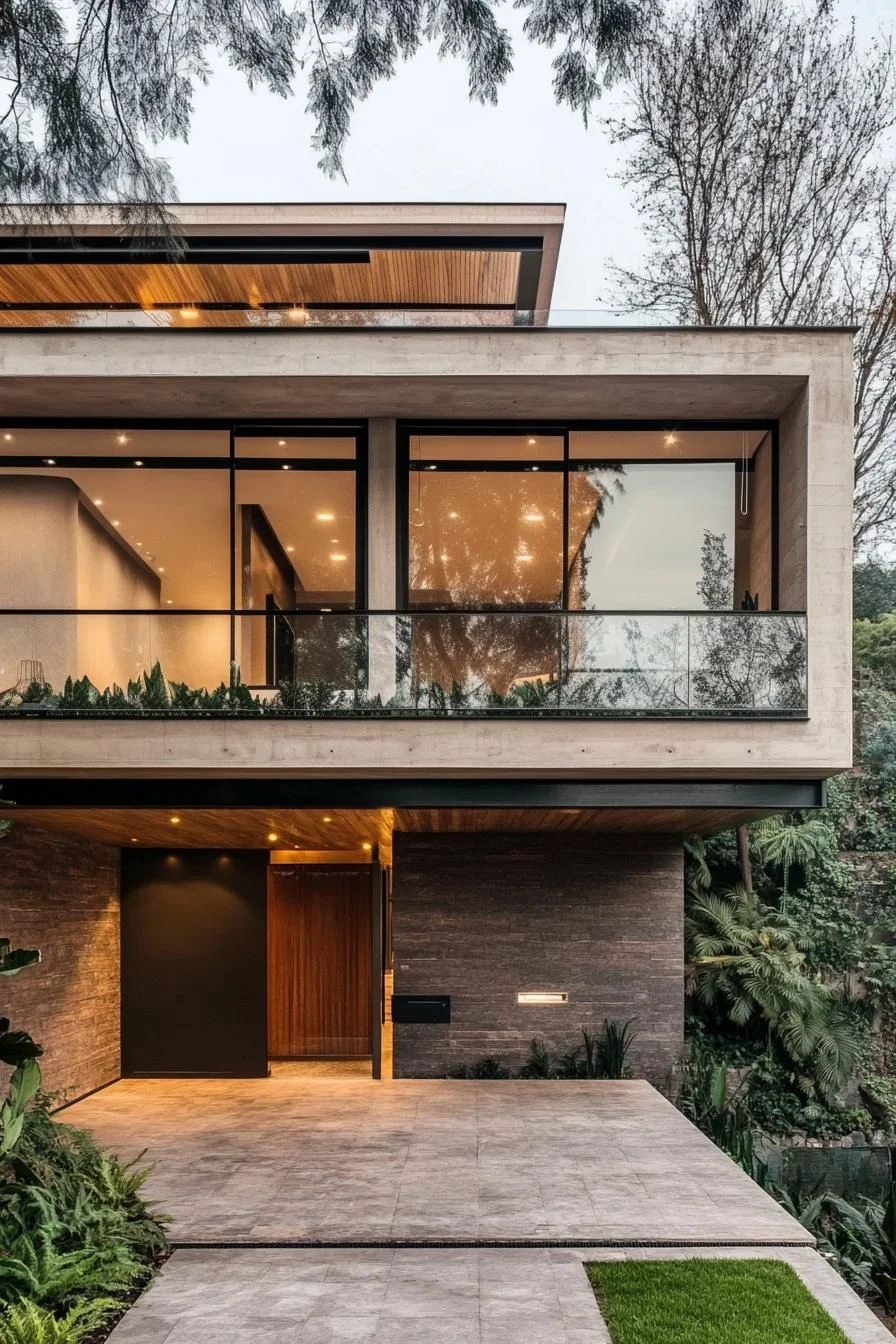 Concrete Facade Rising Above the Canopy
