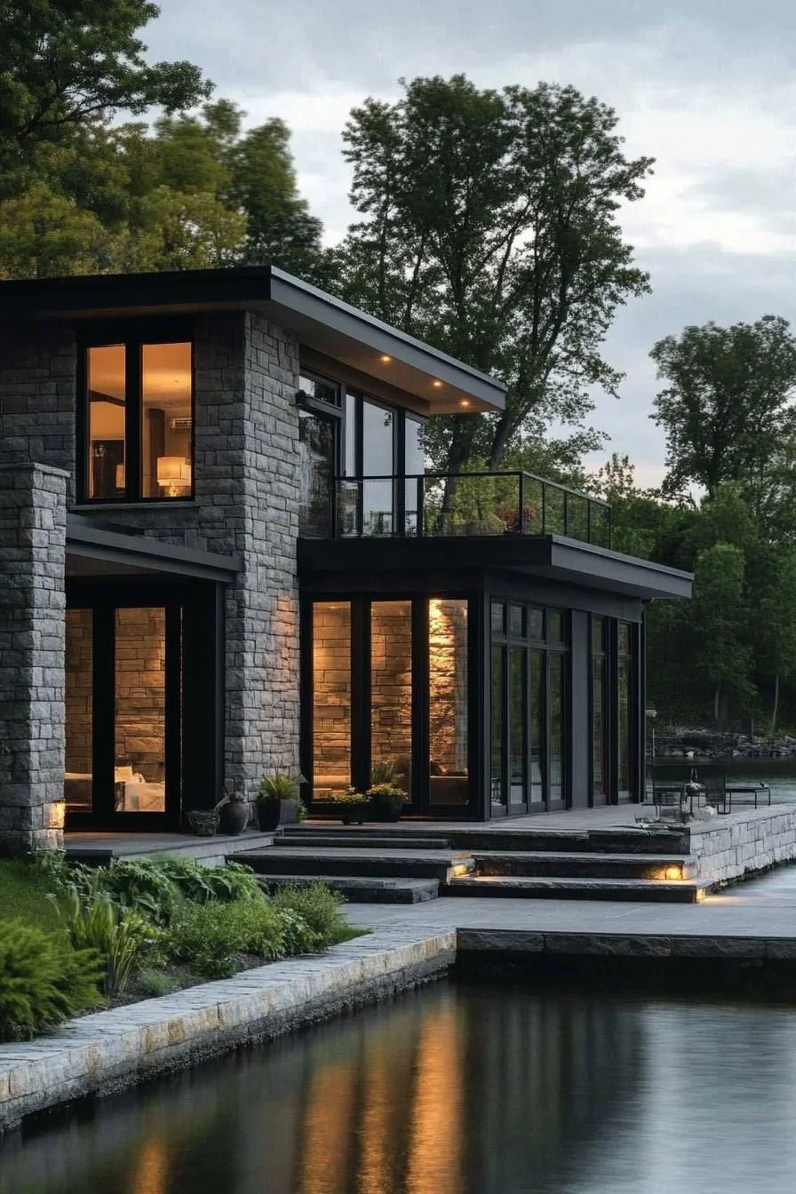 Modern Flair in a Lakefront Home