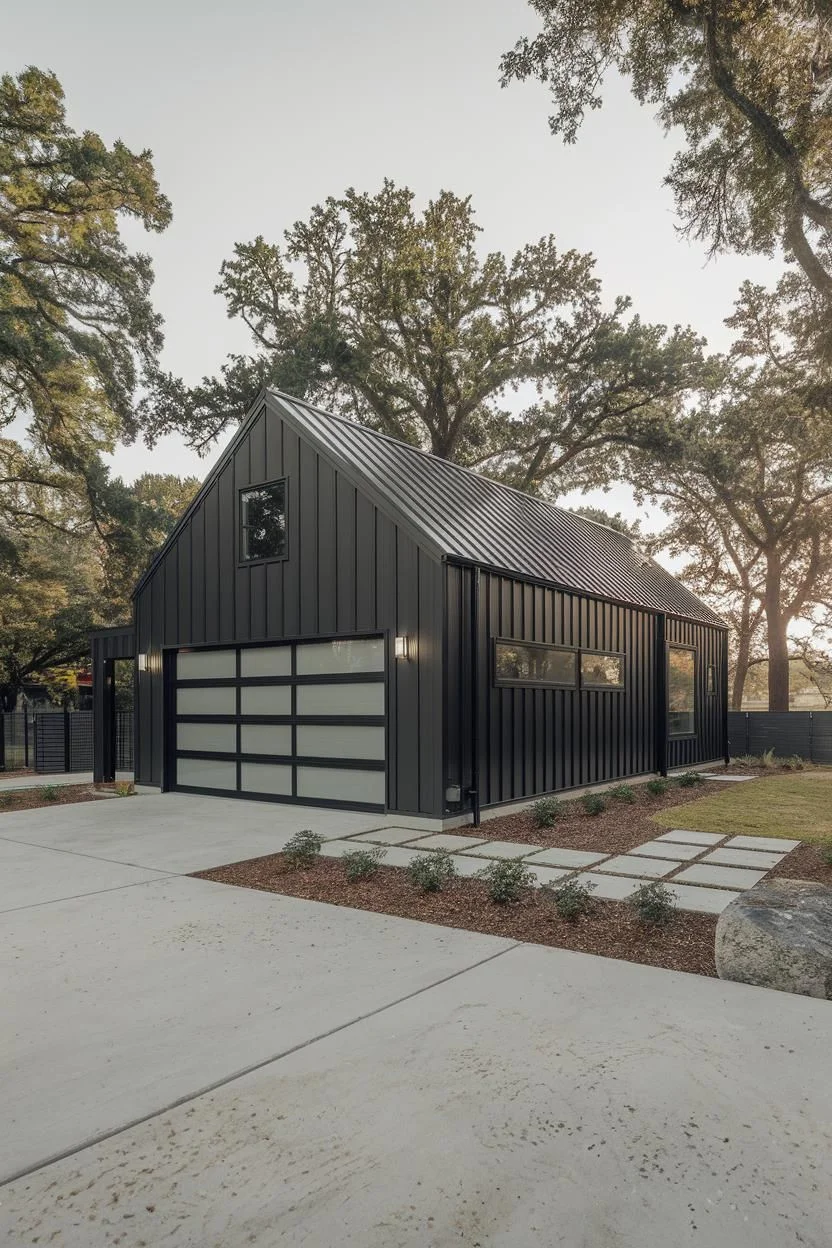 Elegant Steel Garage House Retreat