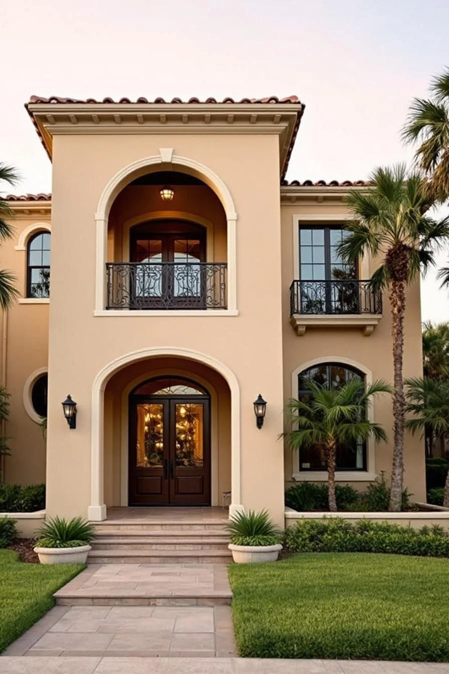 A Chic Mediterranean Manor with Palm Accents