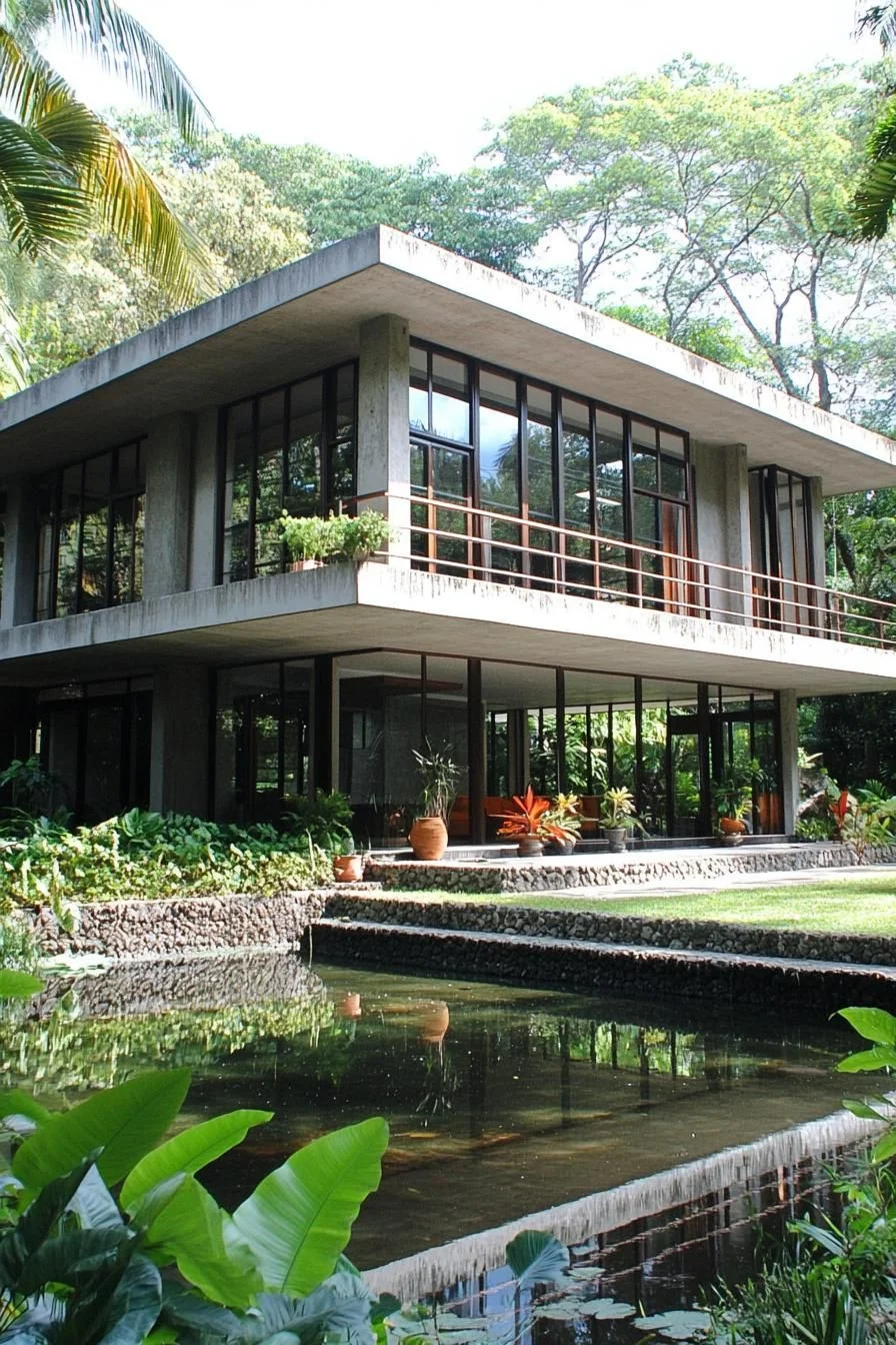 Chic Concrete in a Tropical Treetop Haven