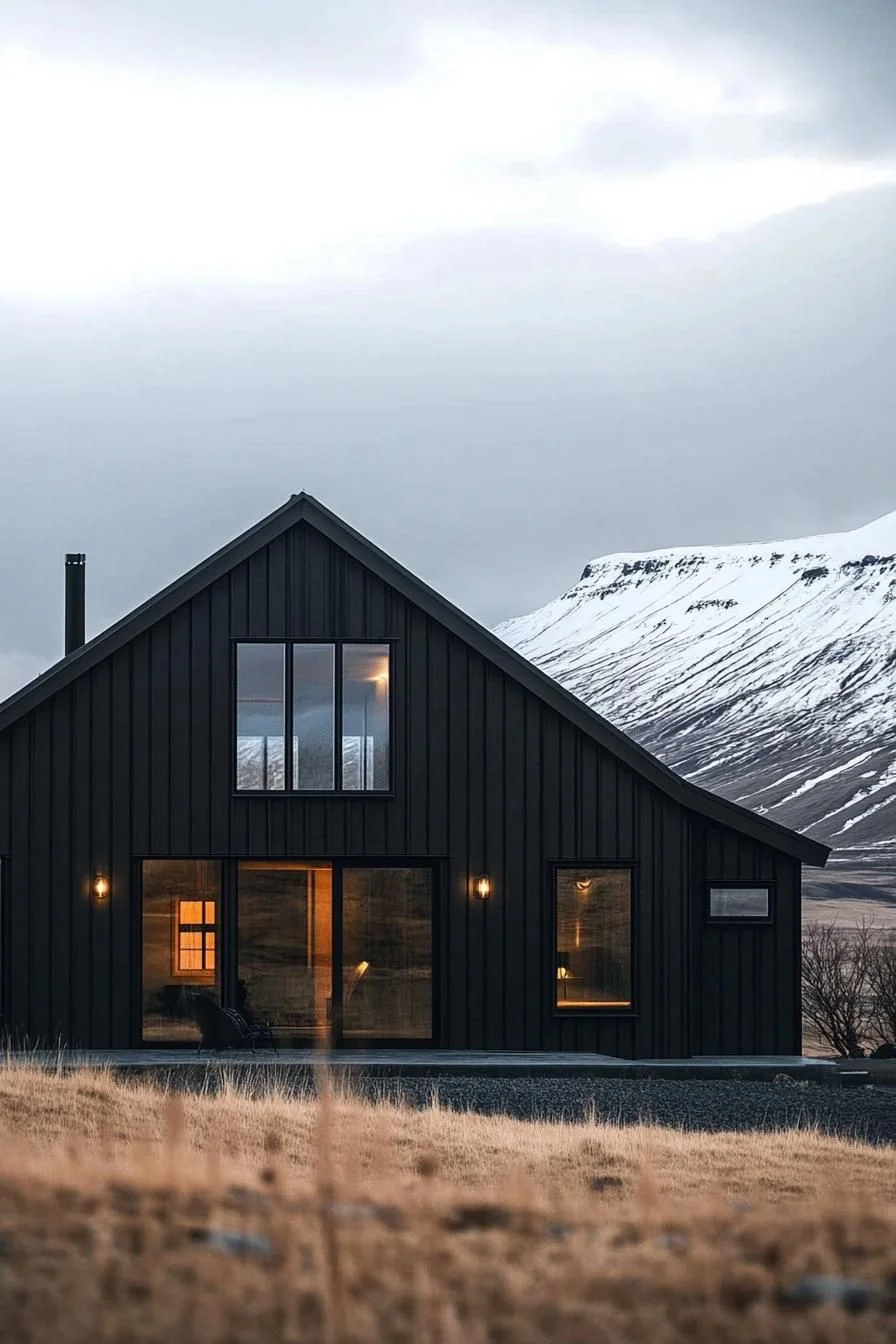 Metal Building Homes Near Snowy Mountains
