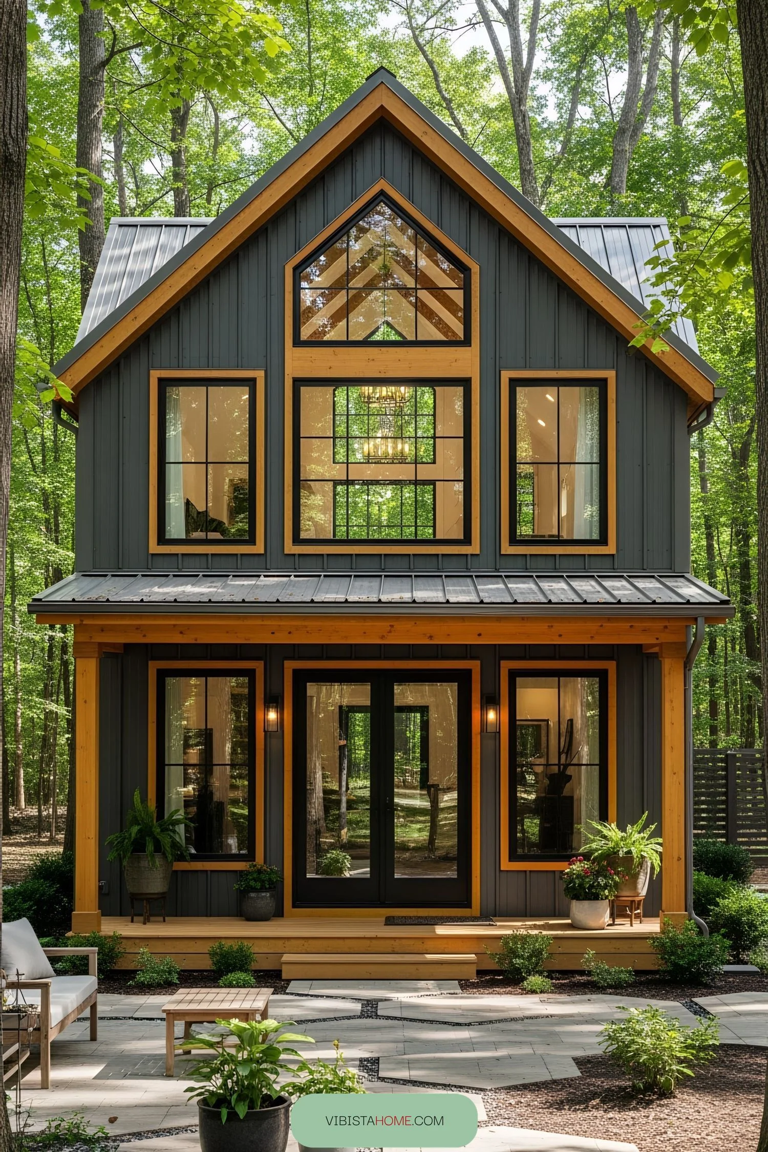 Small Wooden Cabin Tucked Among Trees