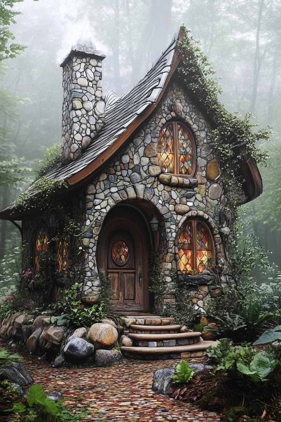 A Stone Cottage Deep in the Woods