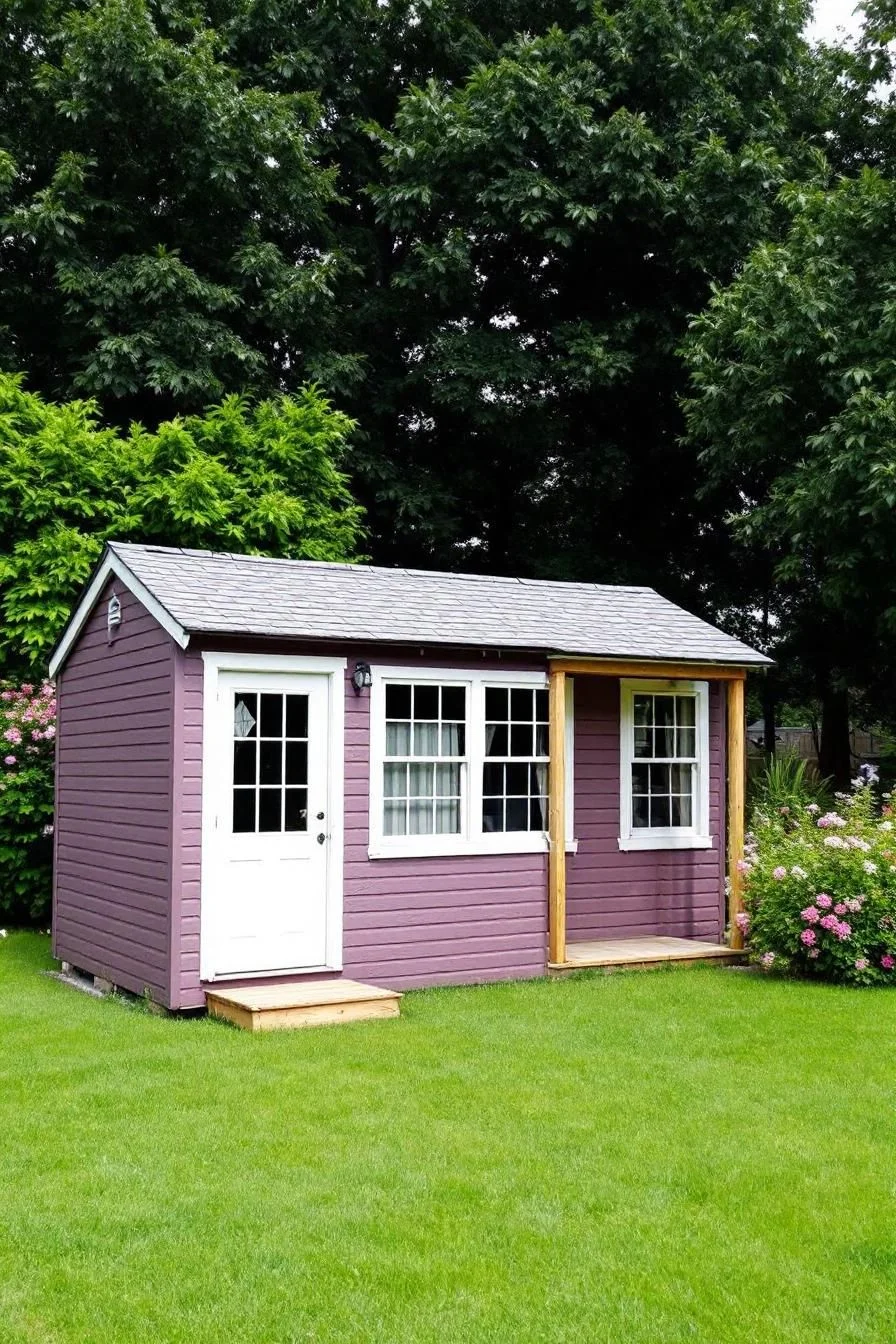 Purple Cottage Tucked in Blooms