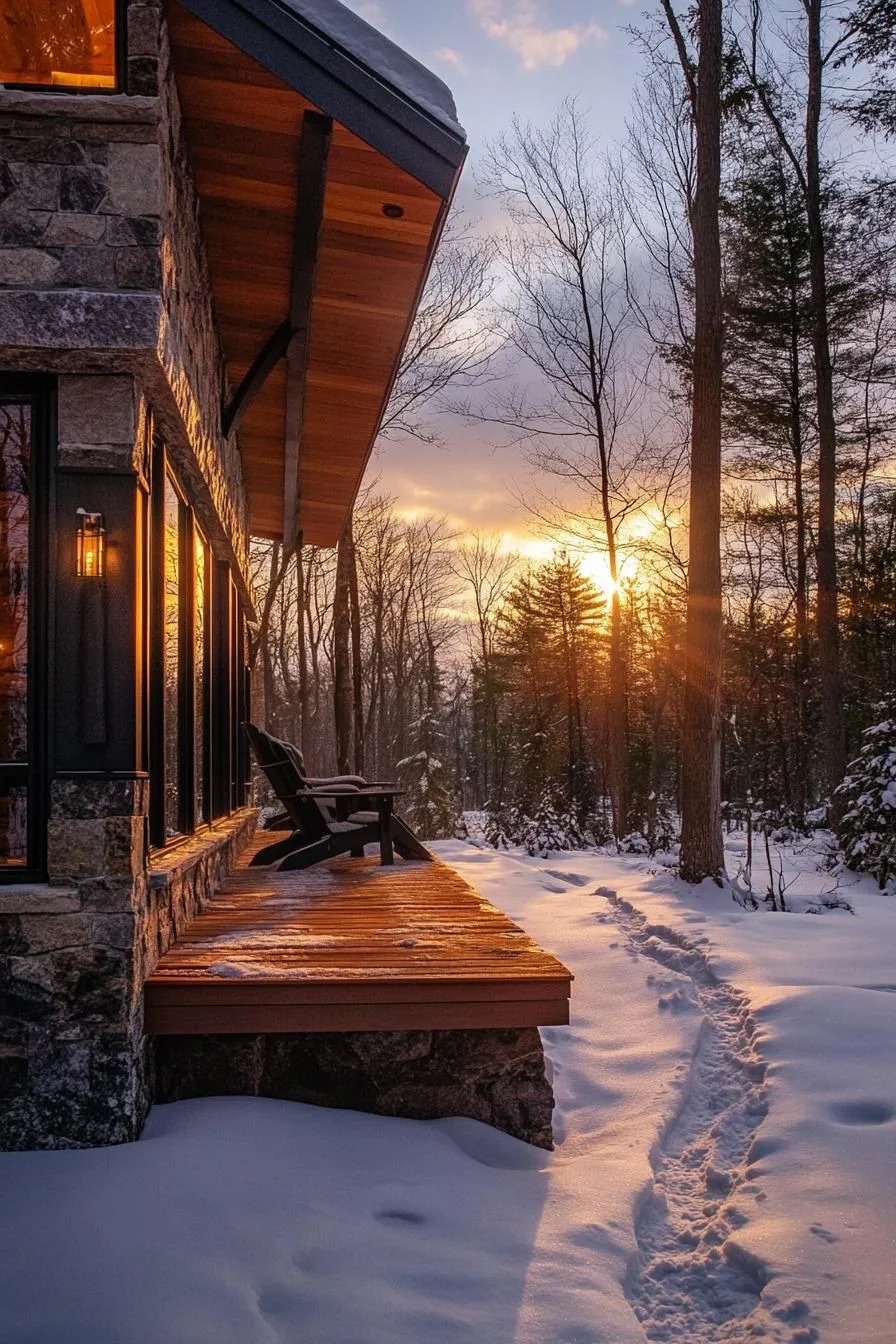 A Cabin Warmed By Winter Sun