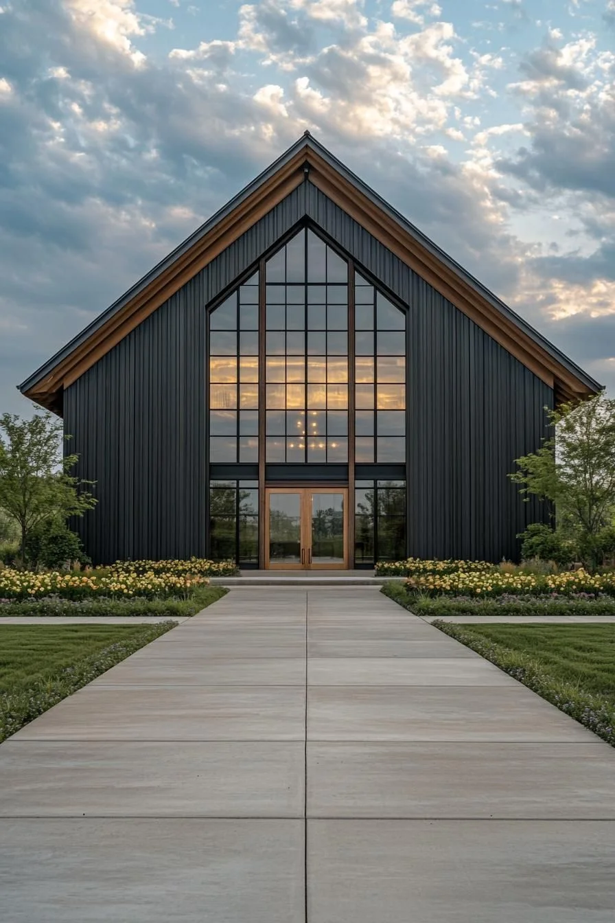A Black Barndominium Lit by Skylights