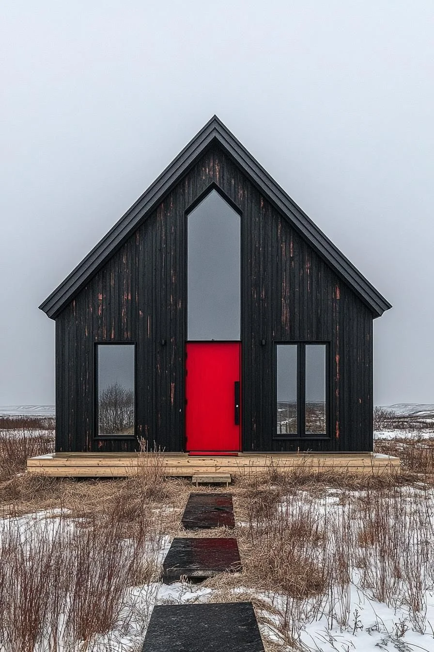 Bold Timber Facade in Crimson