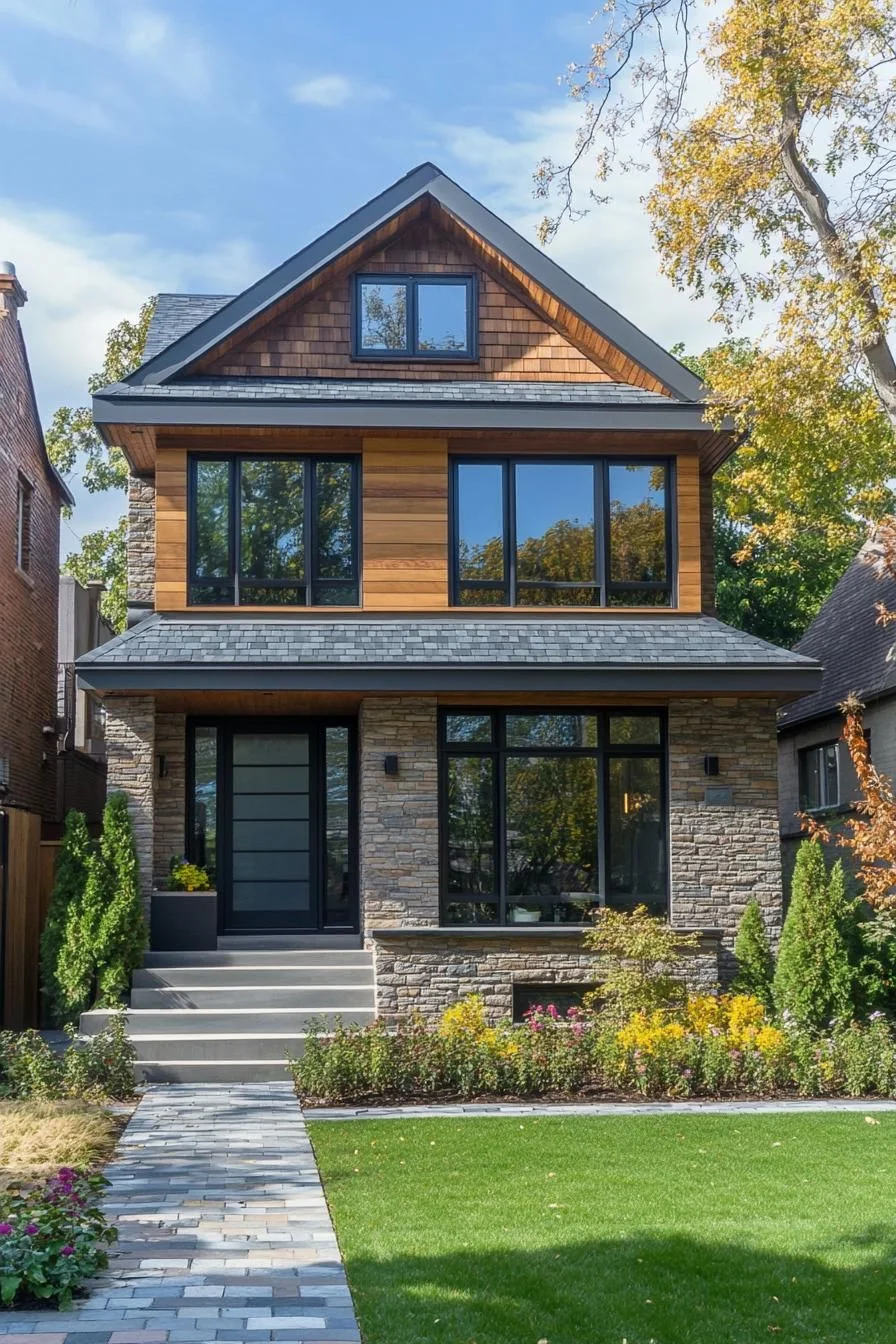 Stone Facade with a Modern Design Twist