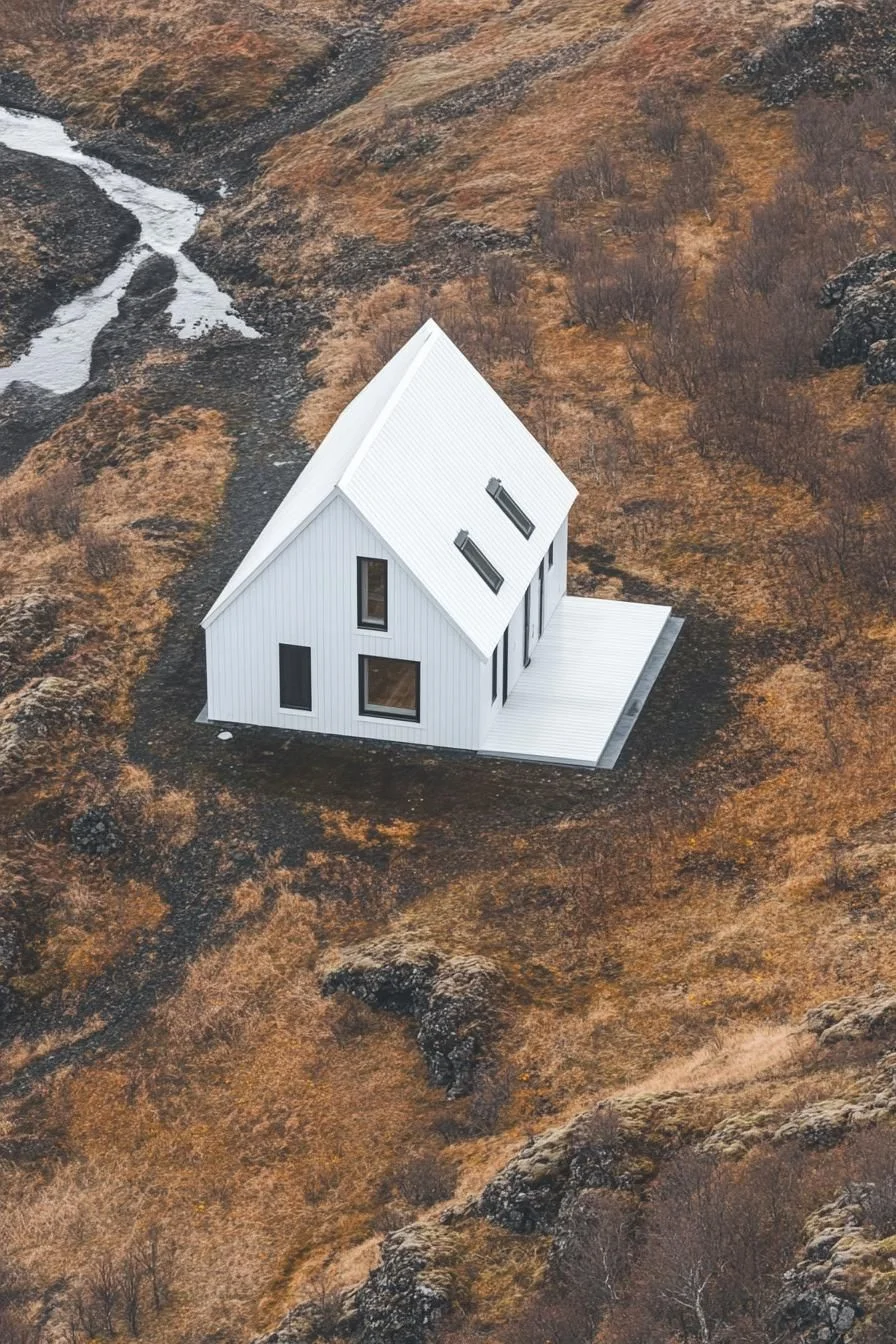 Solitary White House on the Prairie