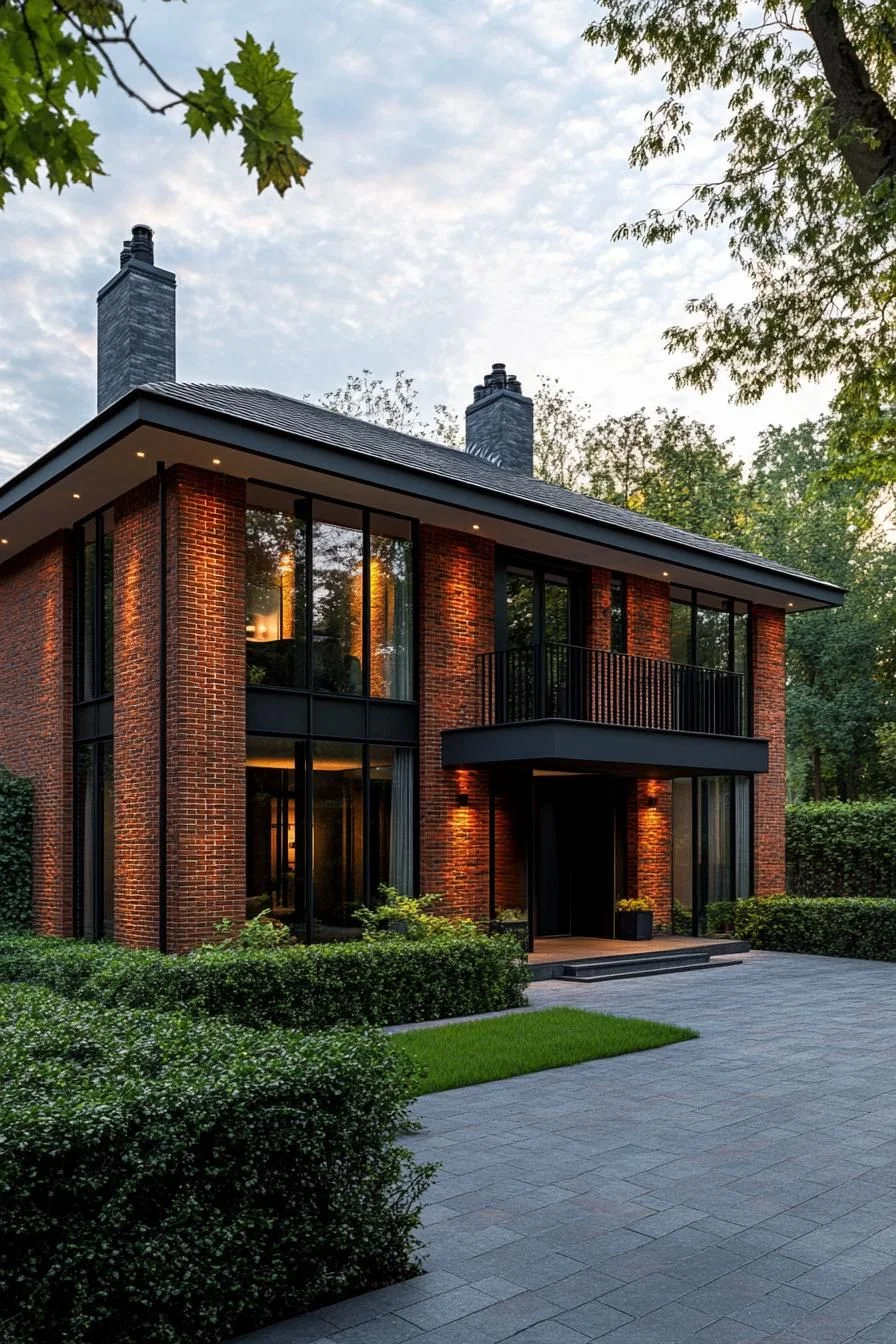 Modern Brick House Set in Quiet Greenery