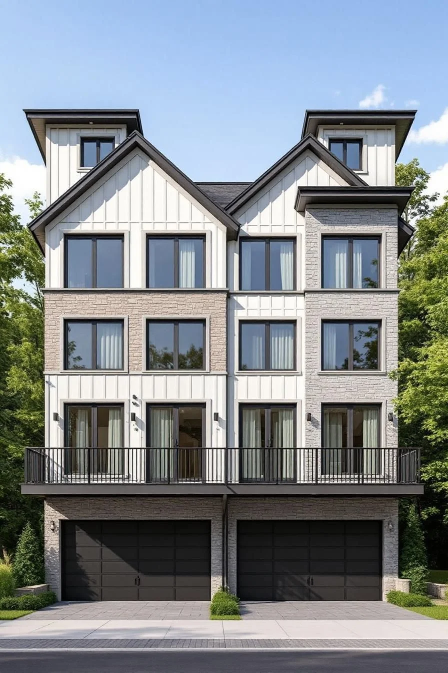 Gabled Duplex With Peekaboo Windows