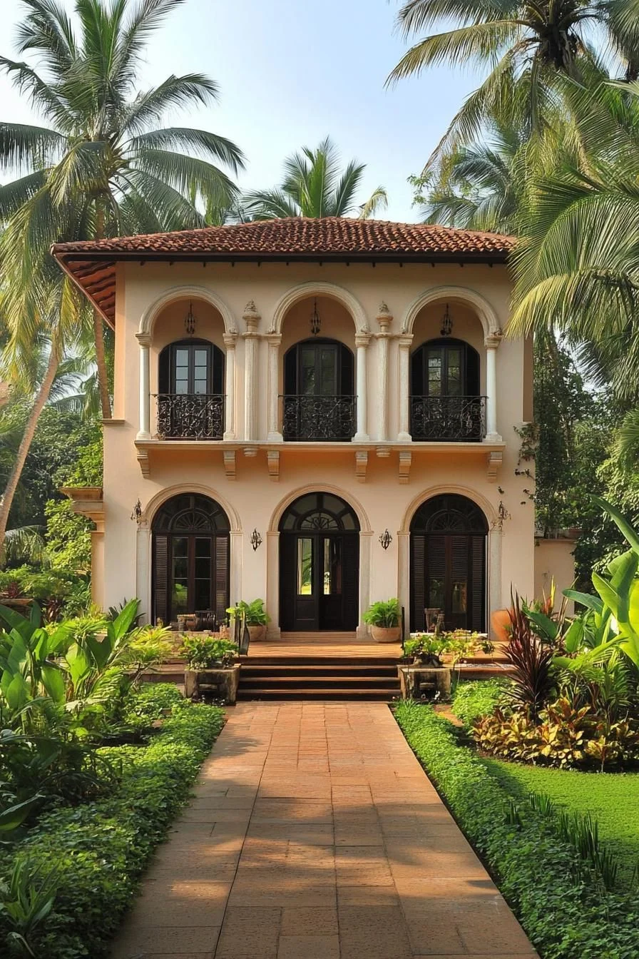 Mediterranean Manor with Lush Plantings