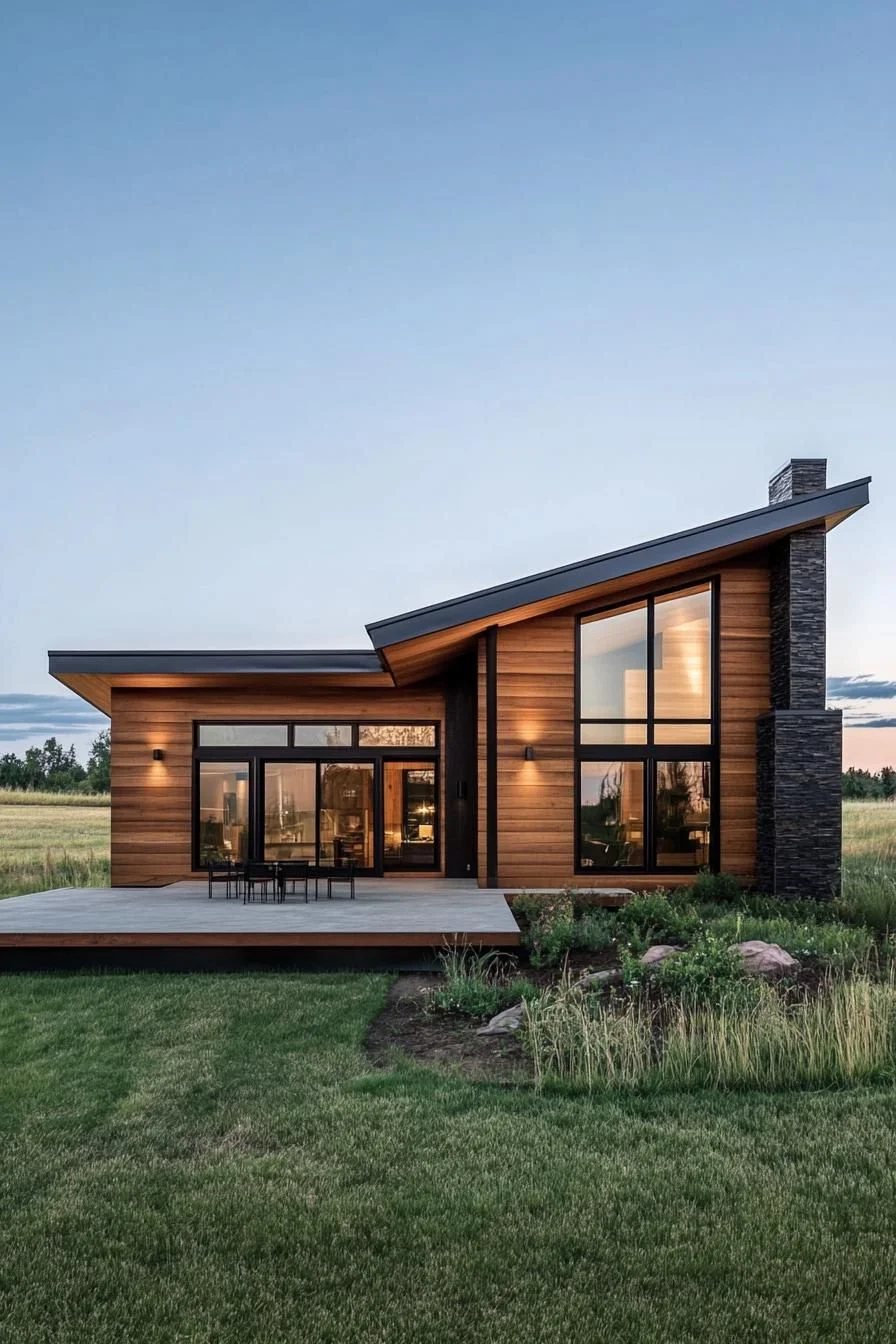 A Slanted Roof Set in the Countryside