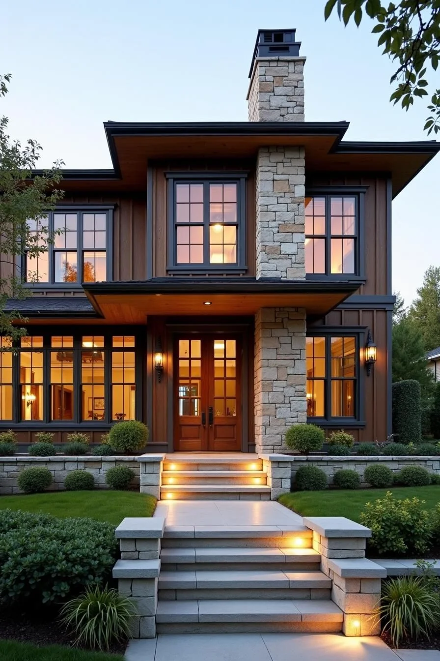 Suburban Home Centered Around a Grand Hearth