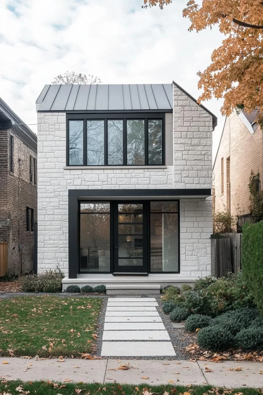 Modern Stone Box with Sleek Windows