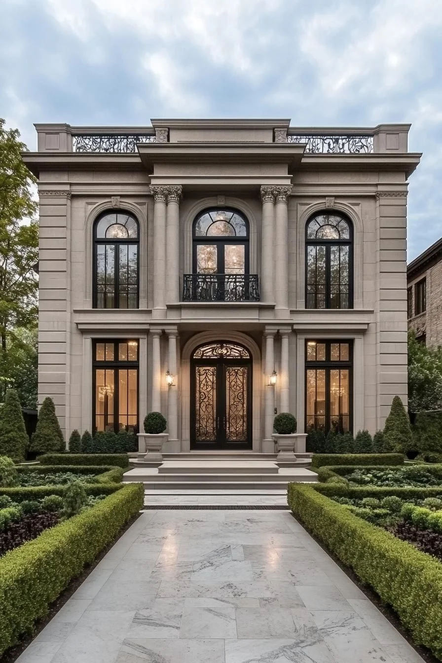A Regal Neoclassical Home by Day