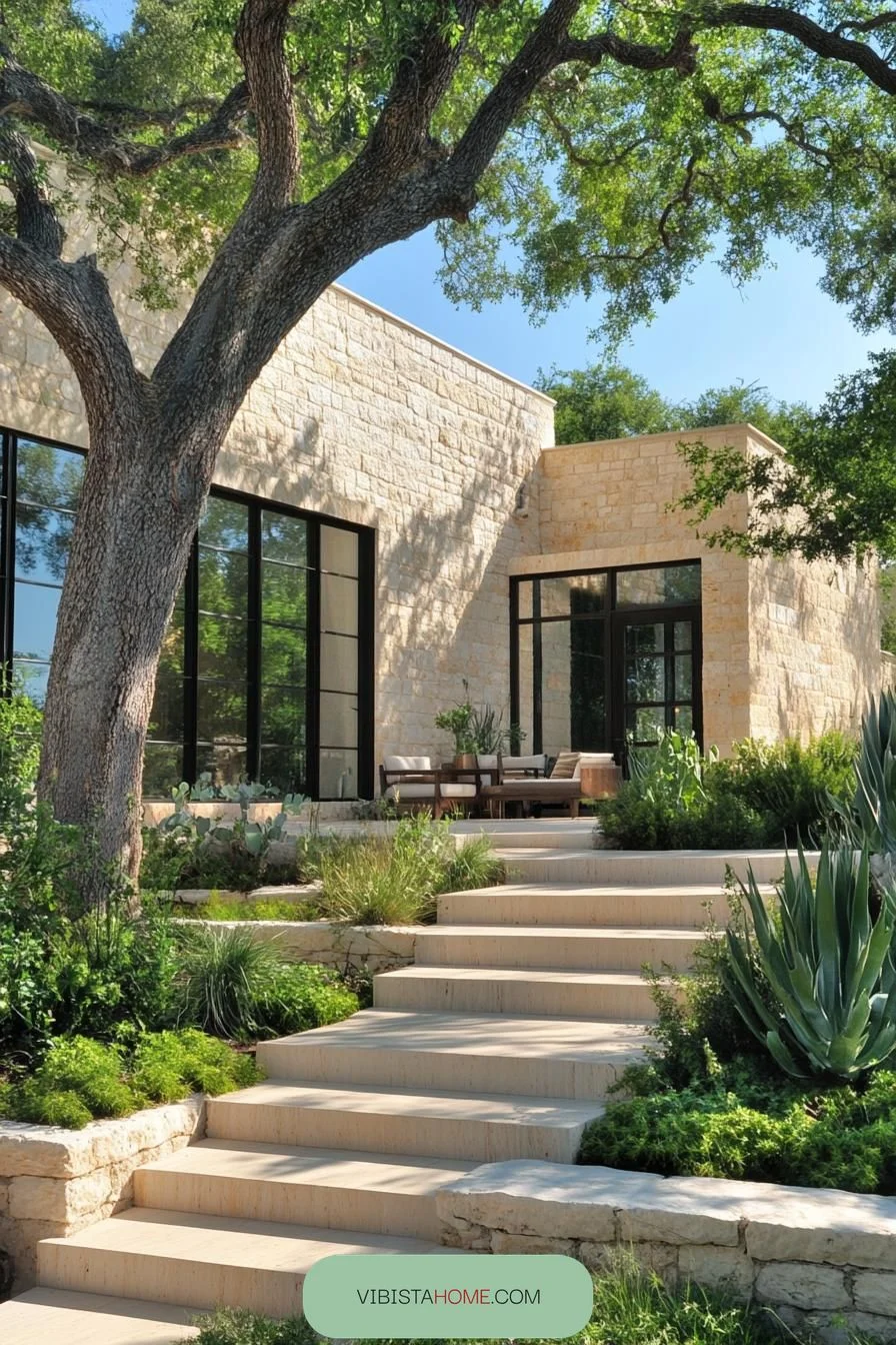 Stone Steps with Verdant Charm