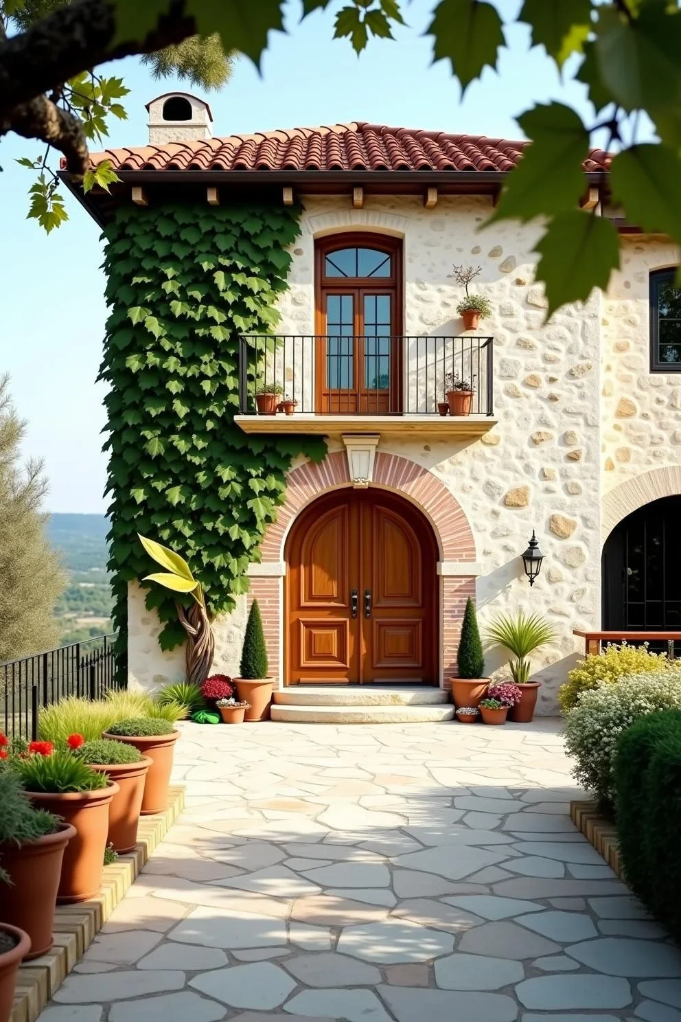 Grand Stone Villa Wrapped in Greenery