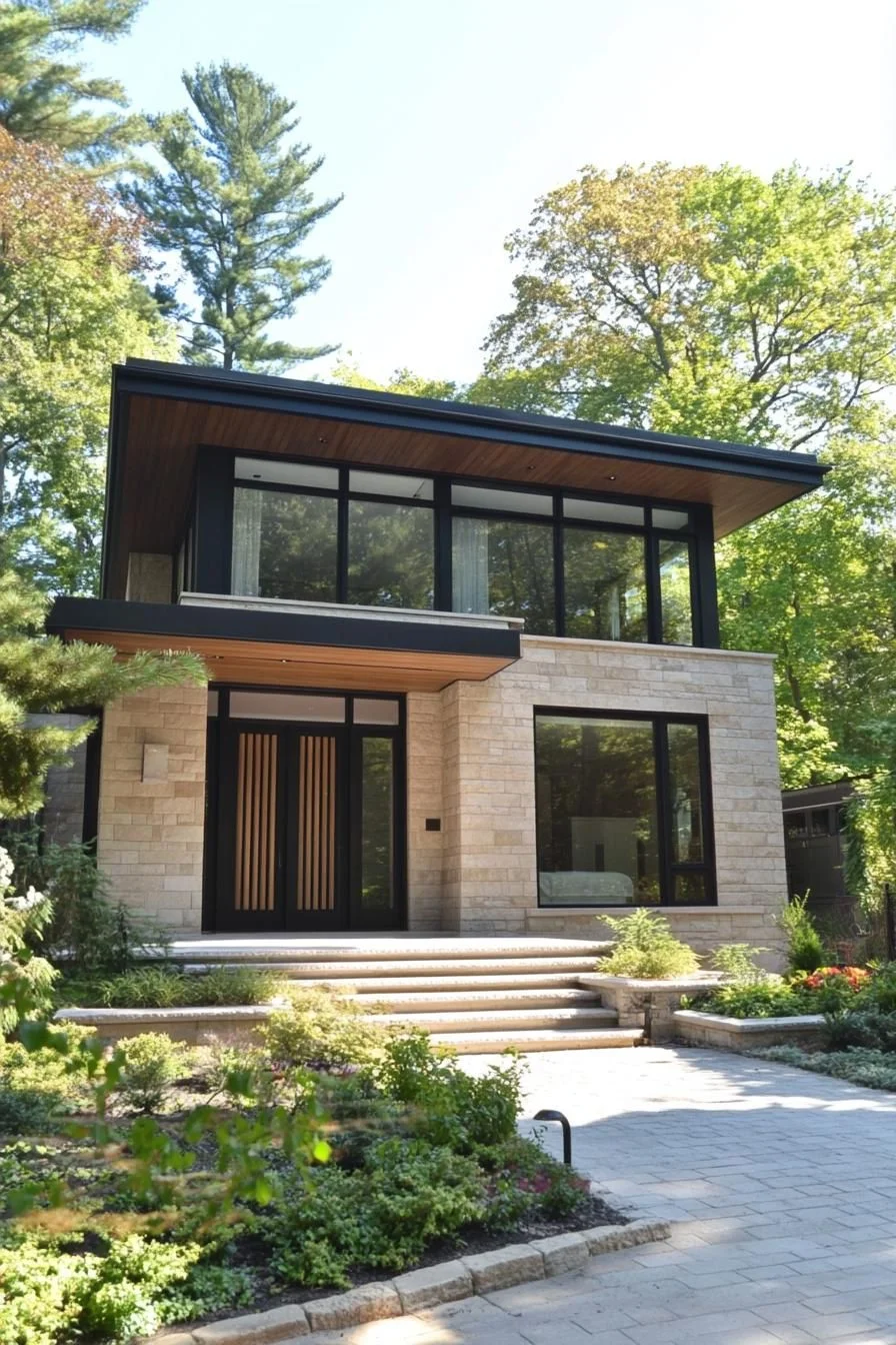 A Calm Two-Story Stone Home