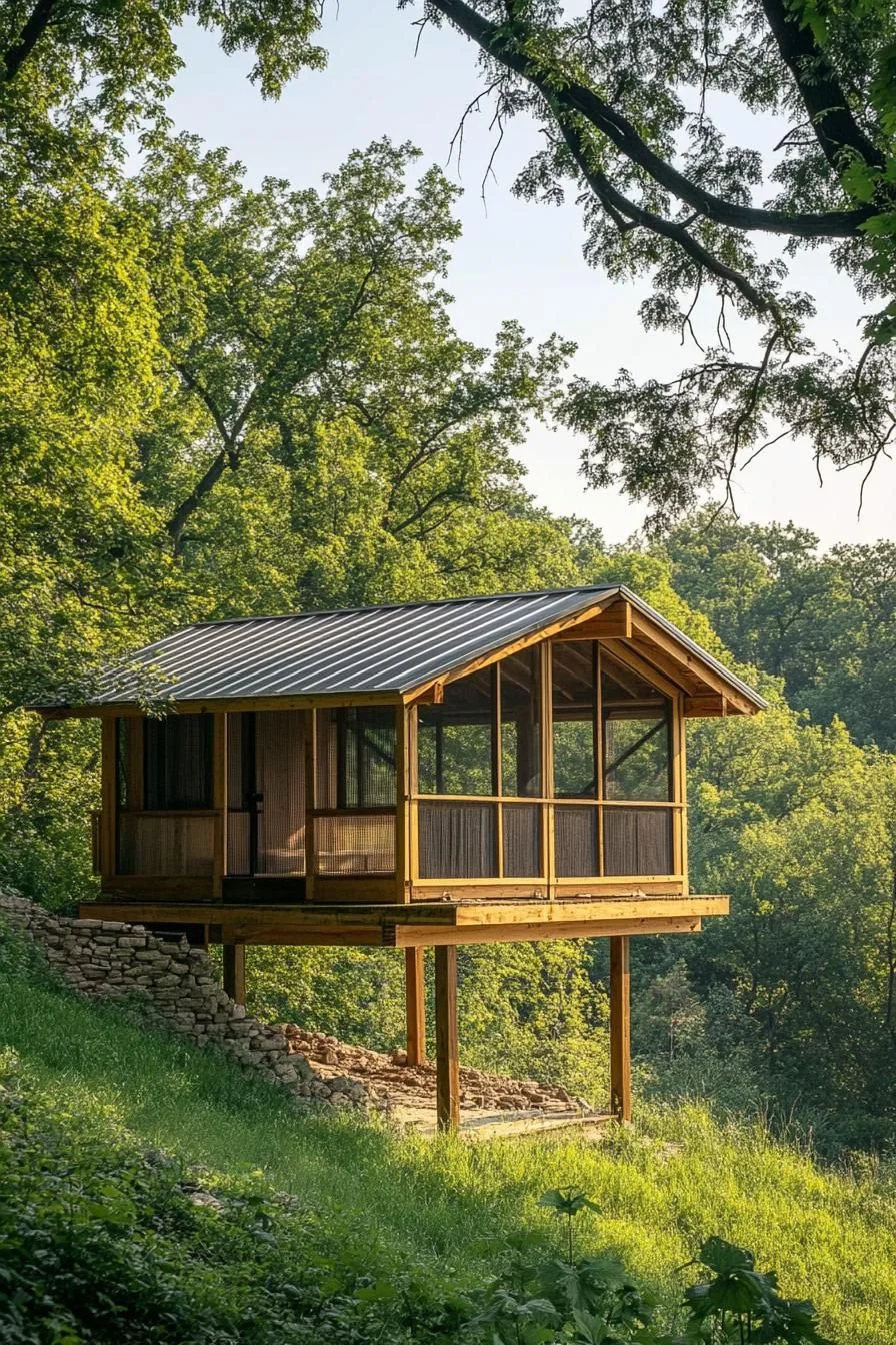 A Wooden Cabin Floating in the Clouds