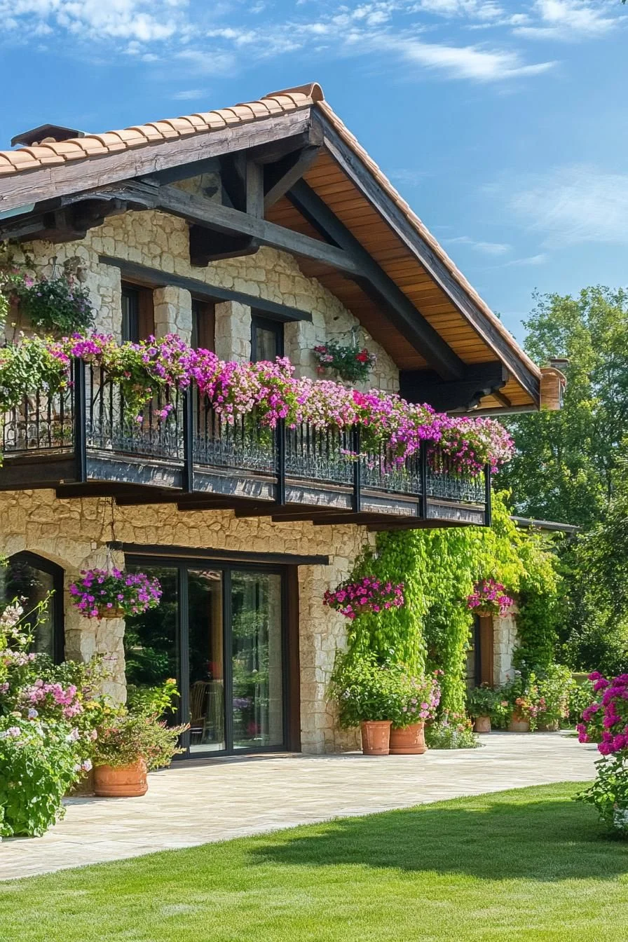 Wrap-Around Wooden Balcony With Flower Boxes - photo 4
