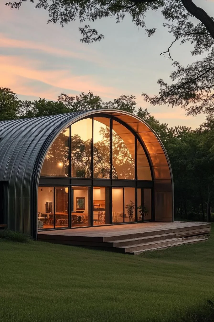 A Stylish Curved Retreat at Sundown