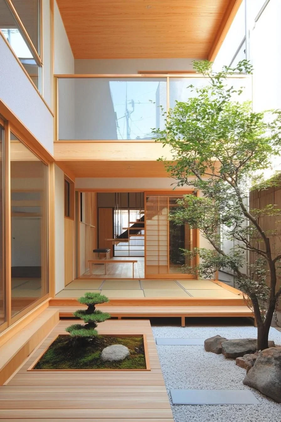A Quiet Courtyard Told Through Wood