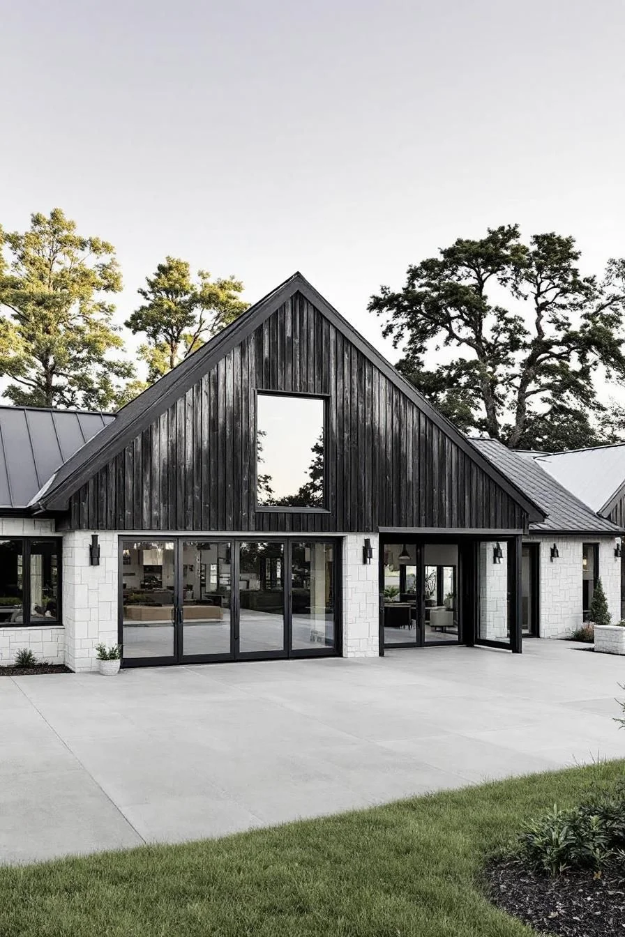 A Charcoal and Stone Barndominium