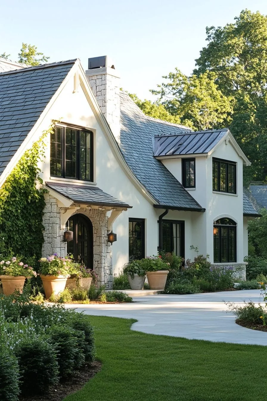 European Cottage Draped in Ivy