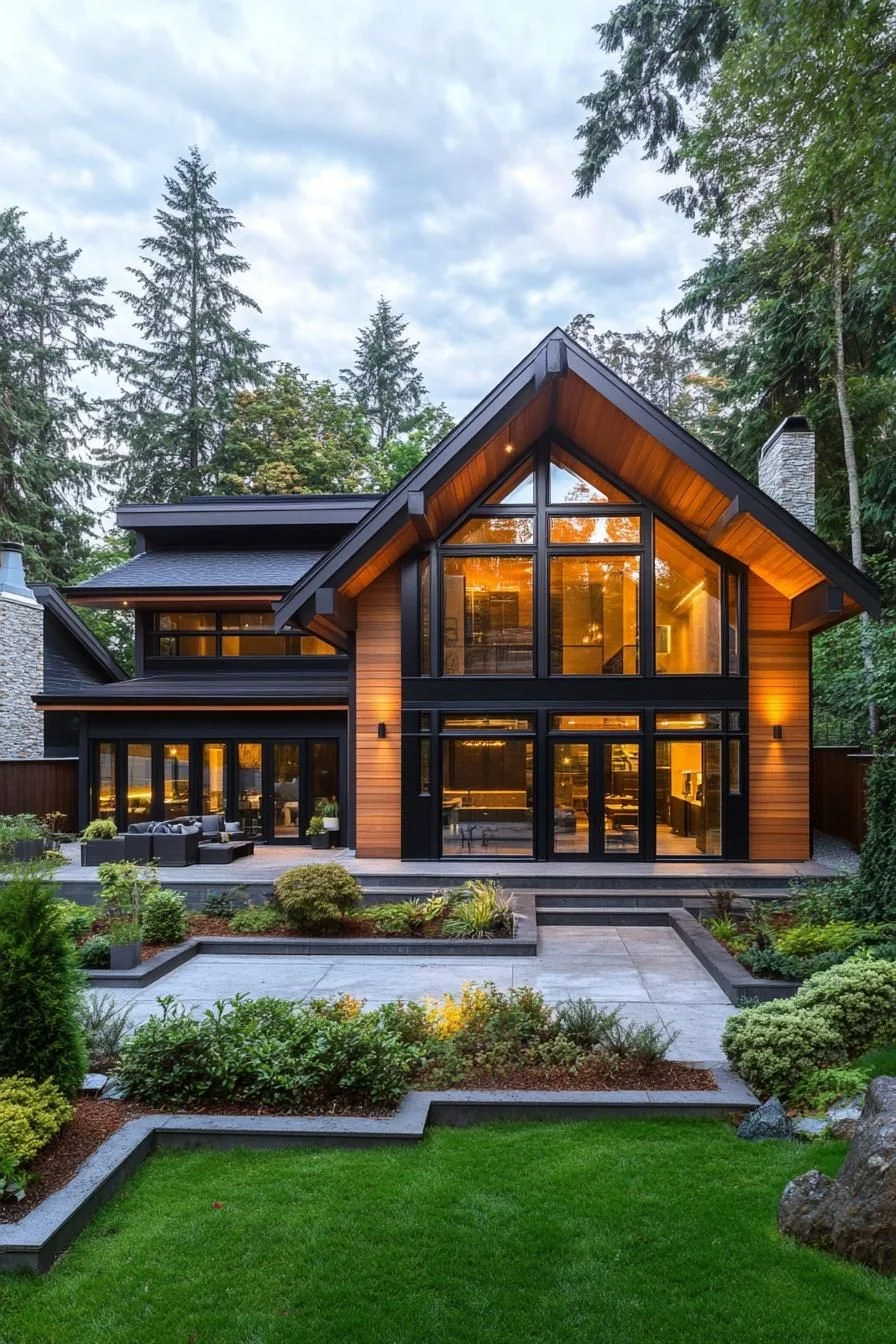 Gable House Illuminated at Nightfall