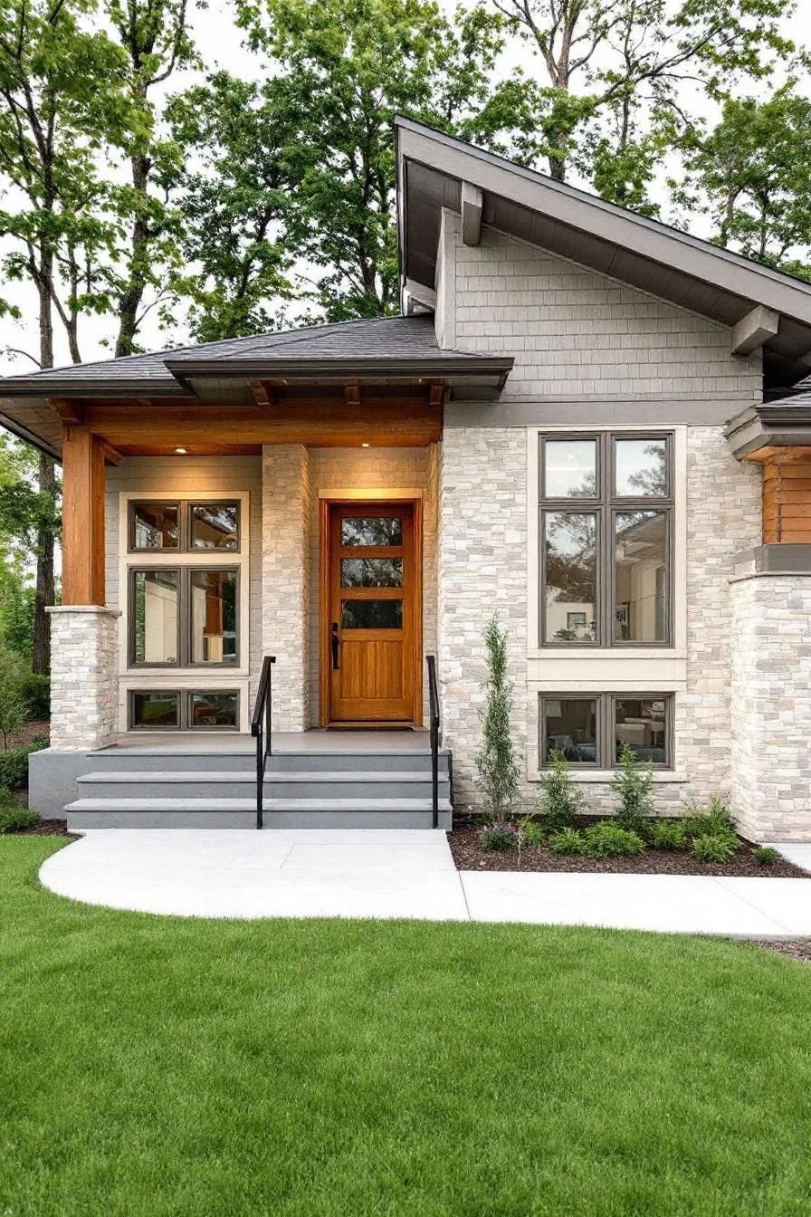 A Stone and Wood Craftsman Design