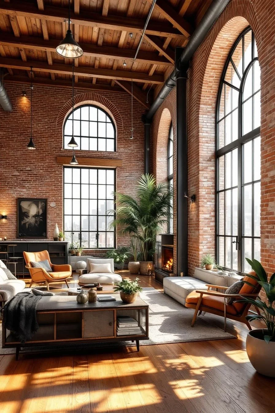 Sunlight and Brick in a Loft Setting