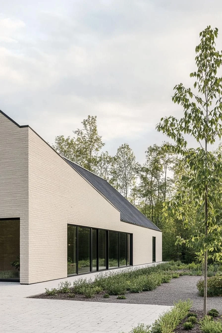 Minimalist Ranch Dwelling with Crisp Lines