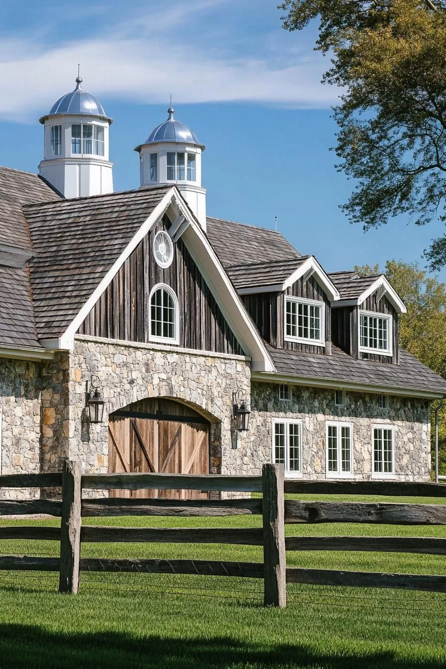 A Chic Stone Barn Showpiece