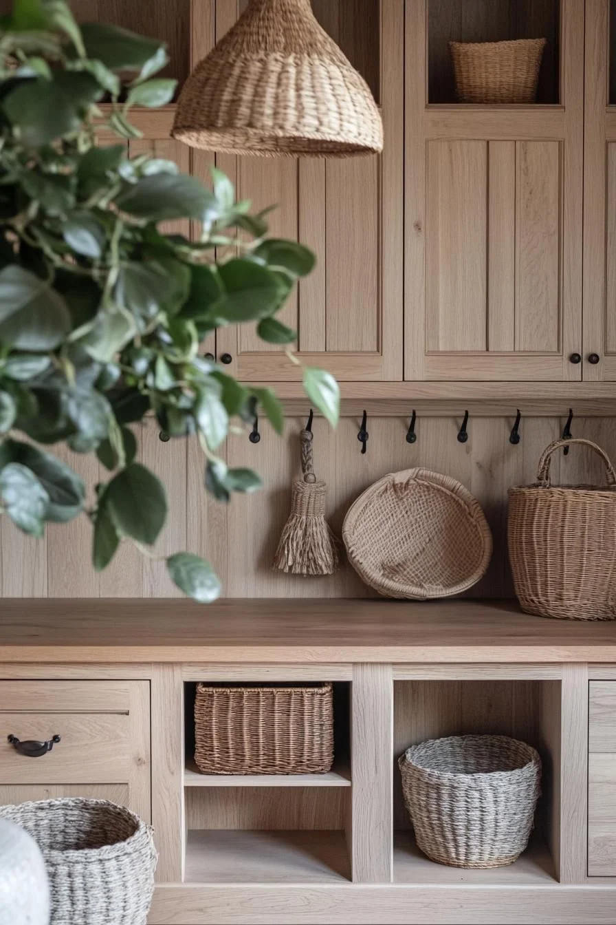 Greenery and Basket-Filled Entryway