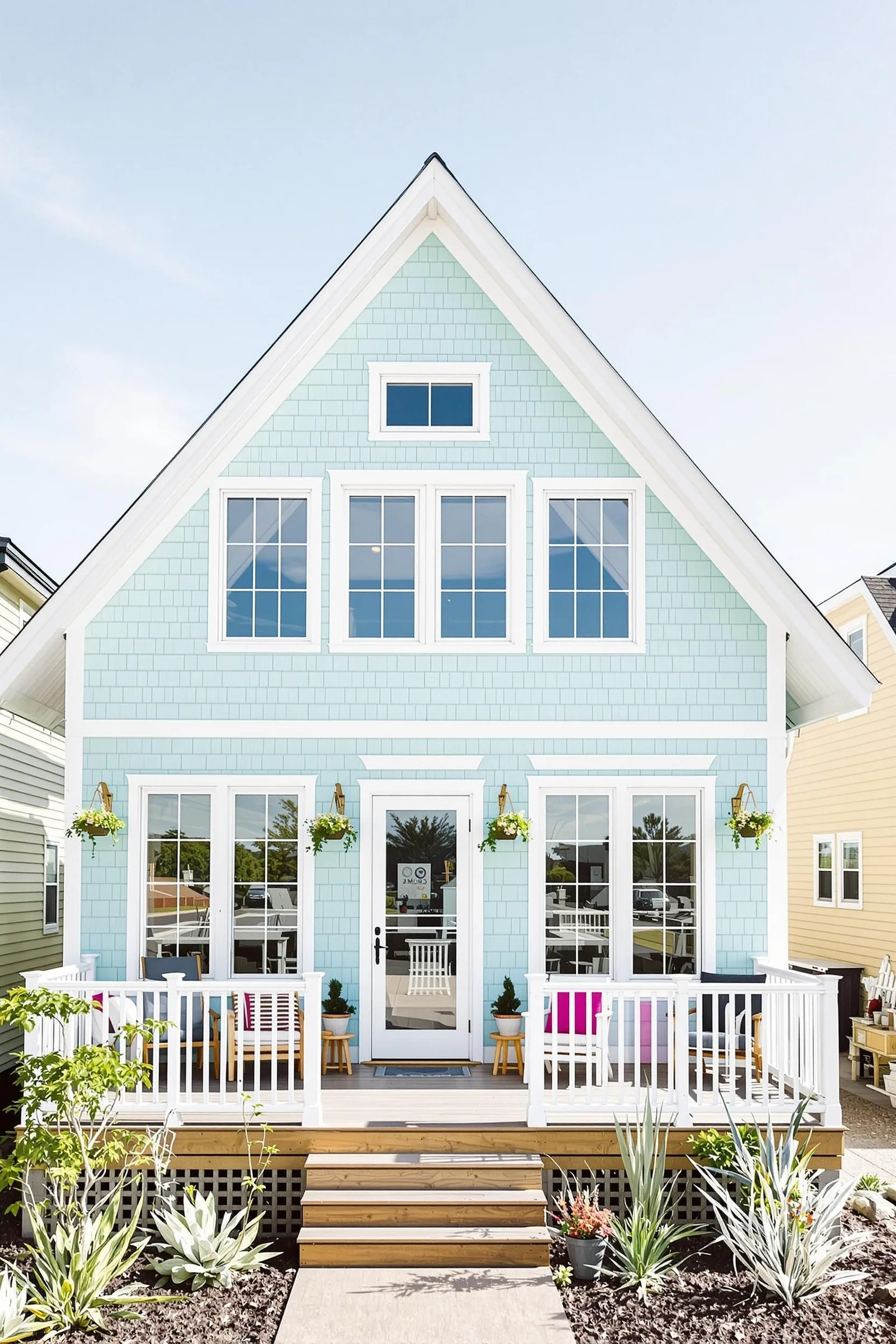 Aqua Shingled Beach Home by the Bay