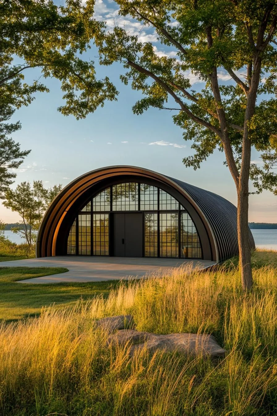 A Curved Retreat Along the Water's Edge