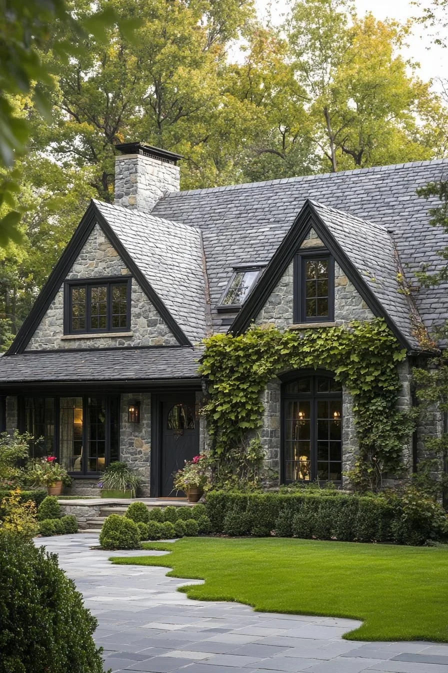 Ivy-Covered Stone Cottage Charm