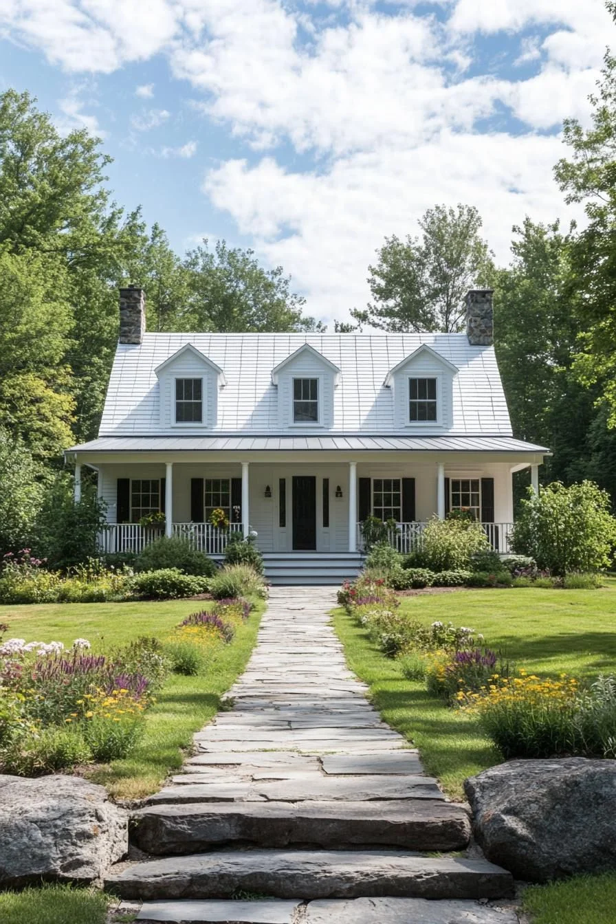 A Charming White Cottage With Slate Roof