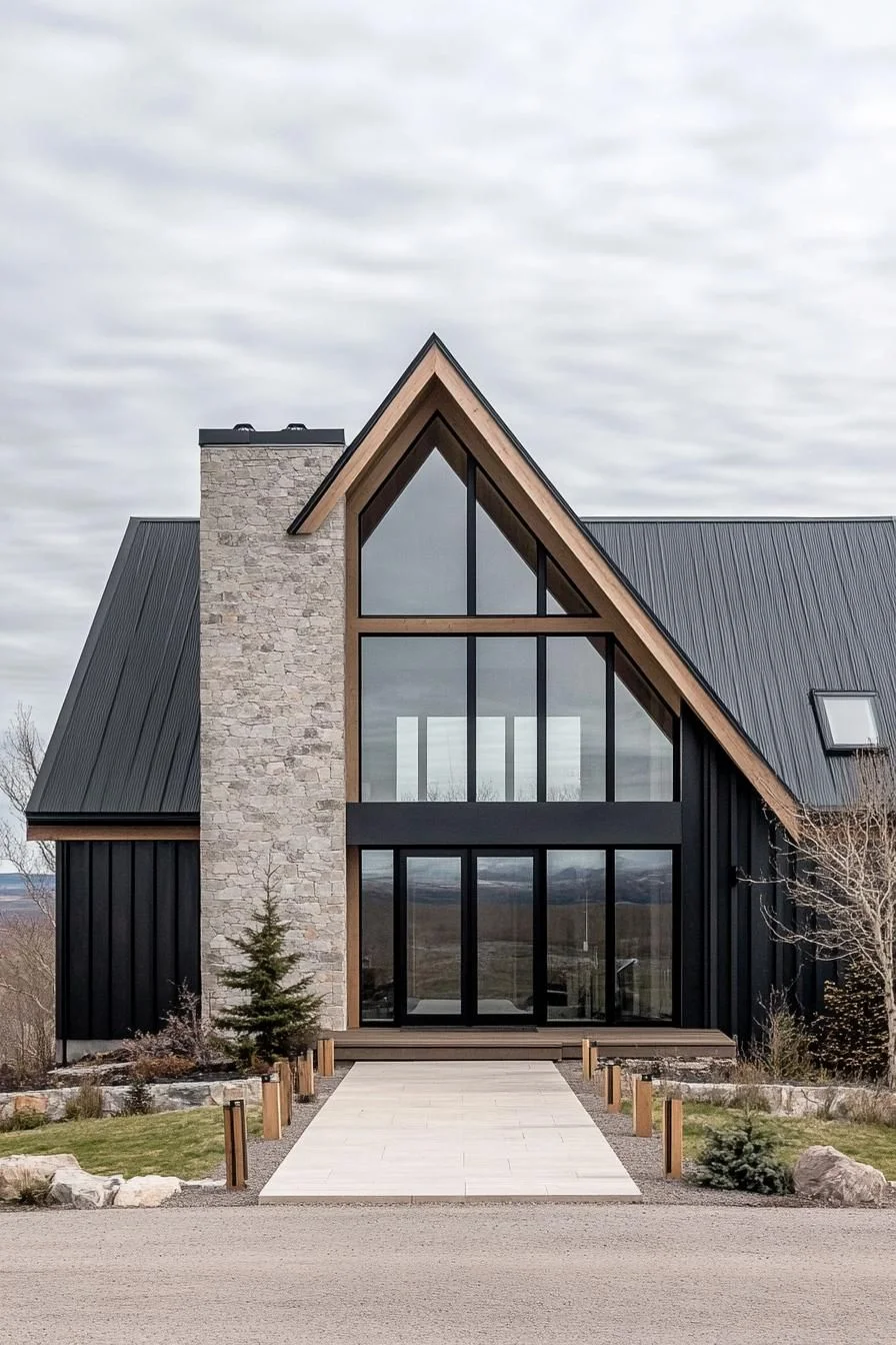 A Peaked Barndominium in Stone and Steel