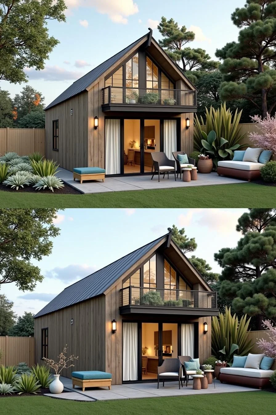 46) A Small Home with a Peaked Roof