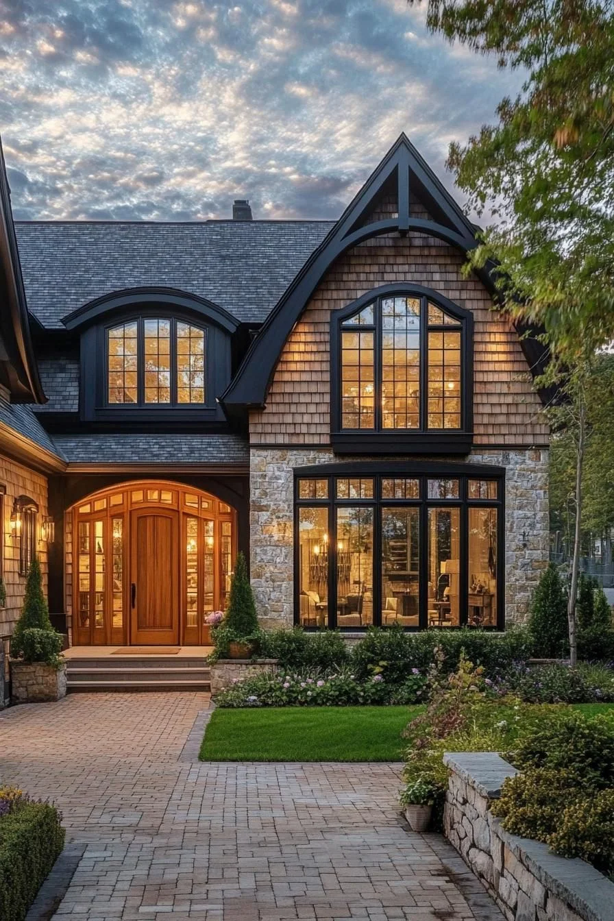 Gabled Style in Stone and Shingle