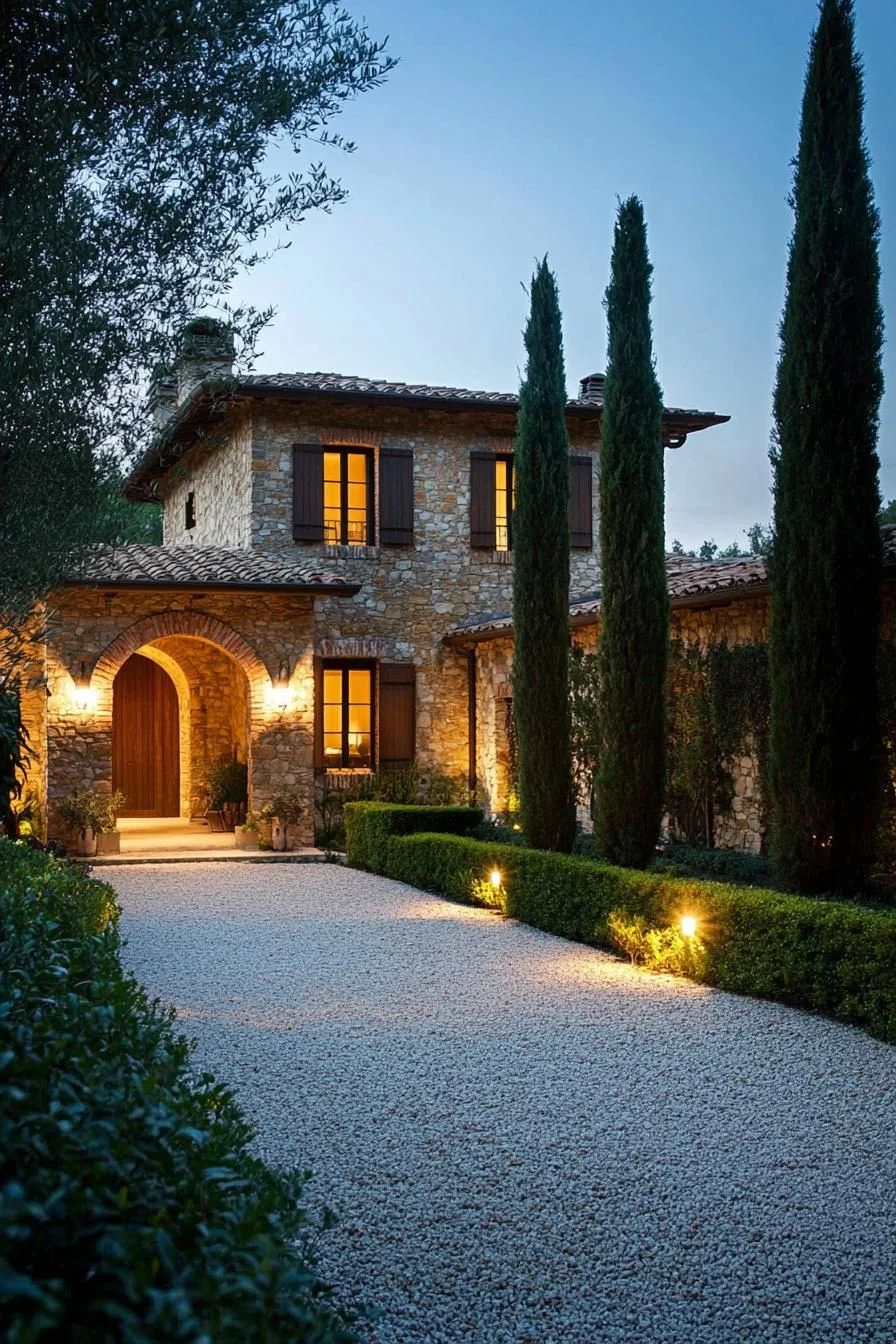 Stone Cottage Under a Moonlit Sky