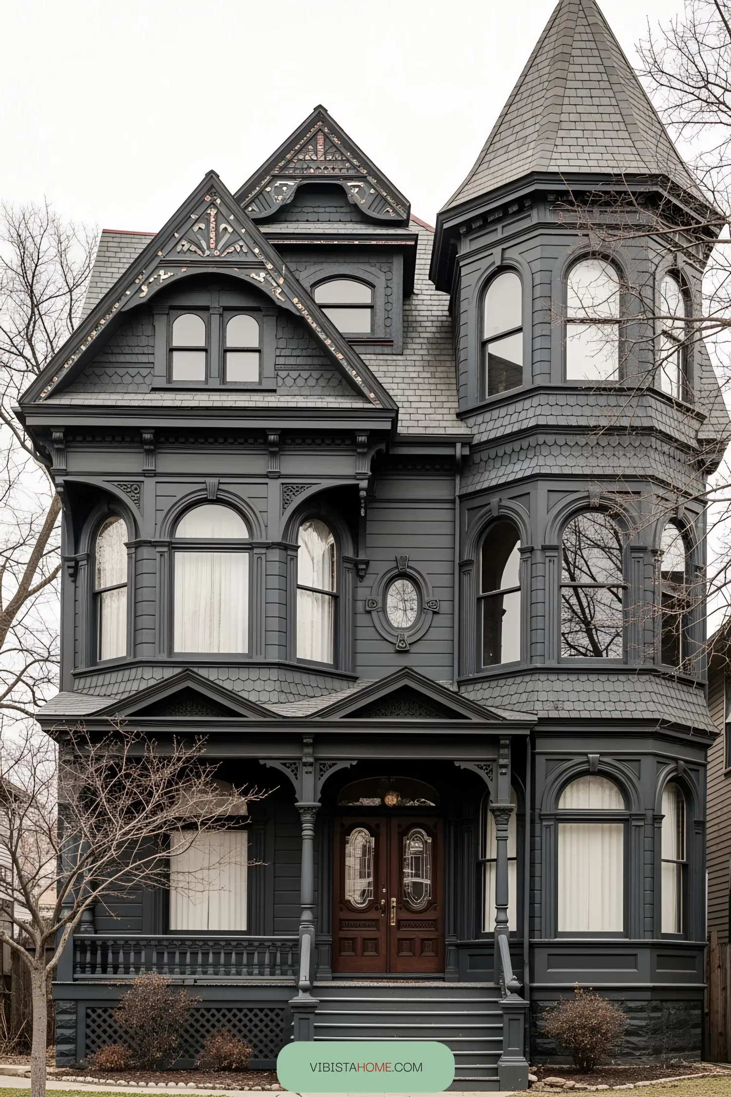 Charcoal Gothic Mansion Design