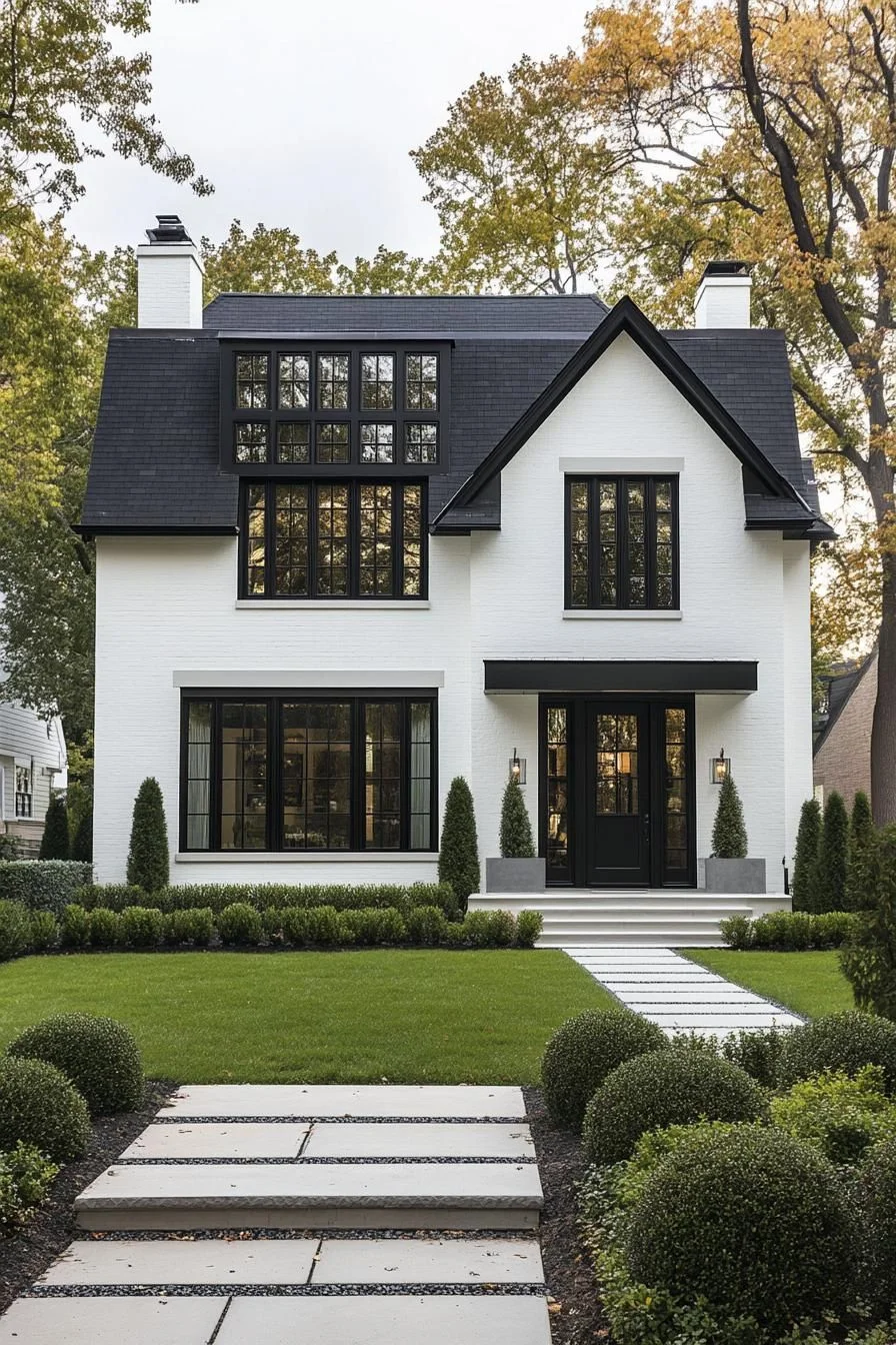 45) White Walls Accented in Ebony
