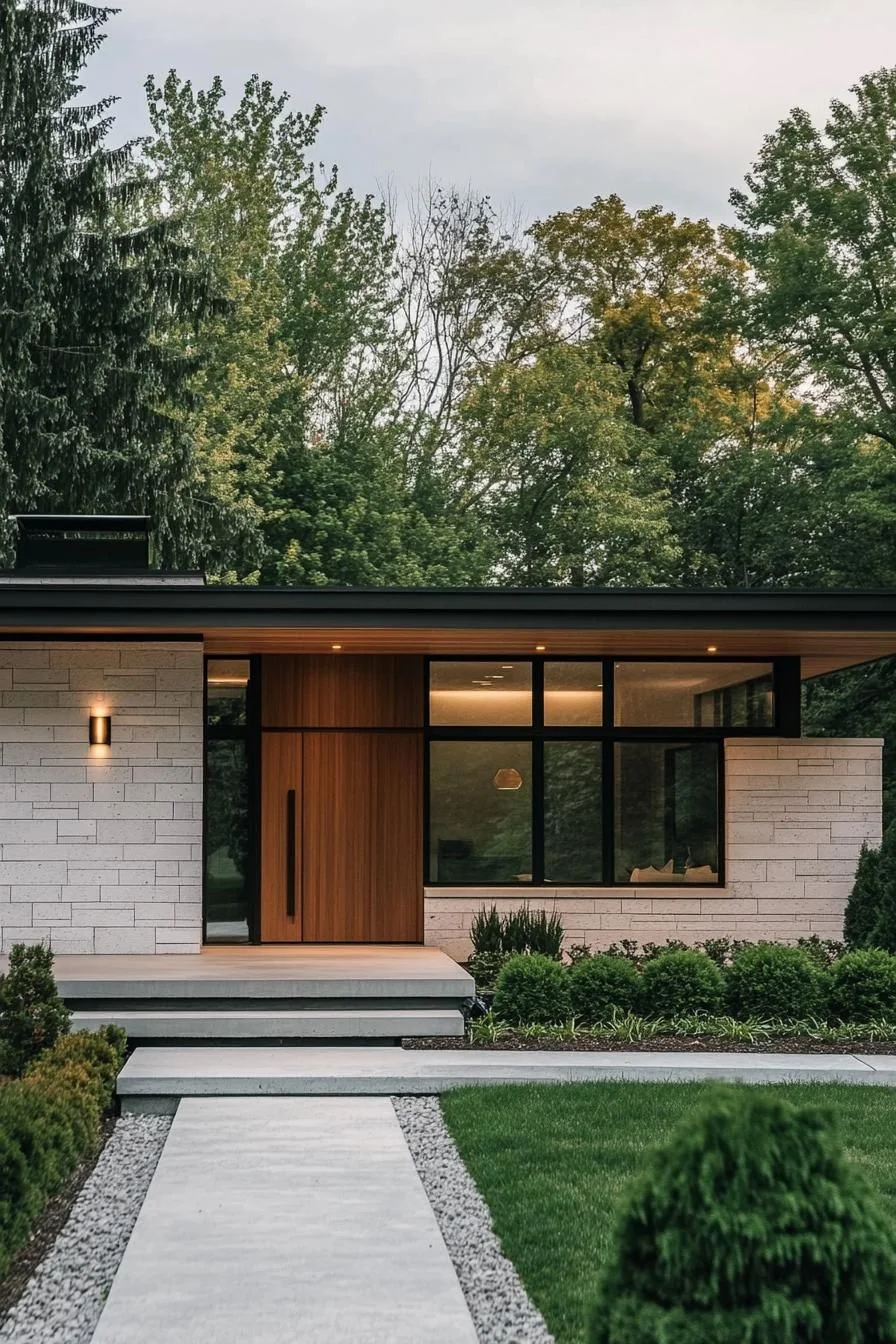 A Zen Den With Trees as the Backdrop