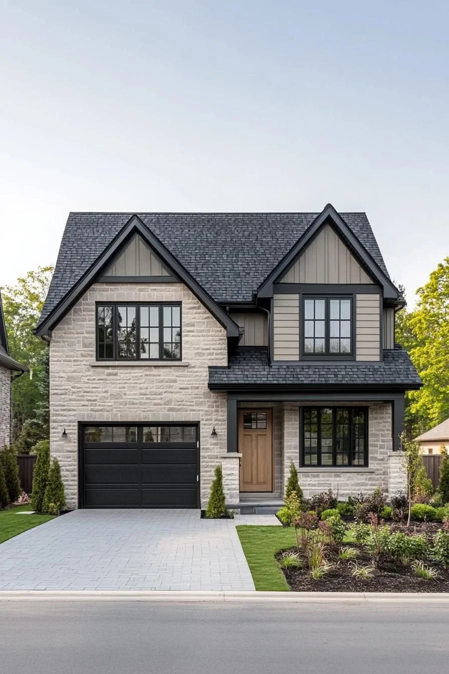Stone Details With a Moody Suburban Look